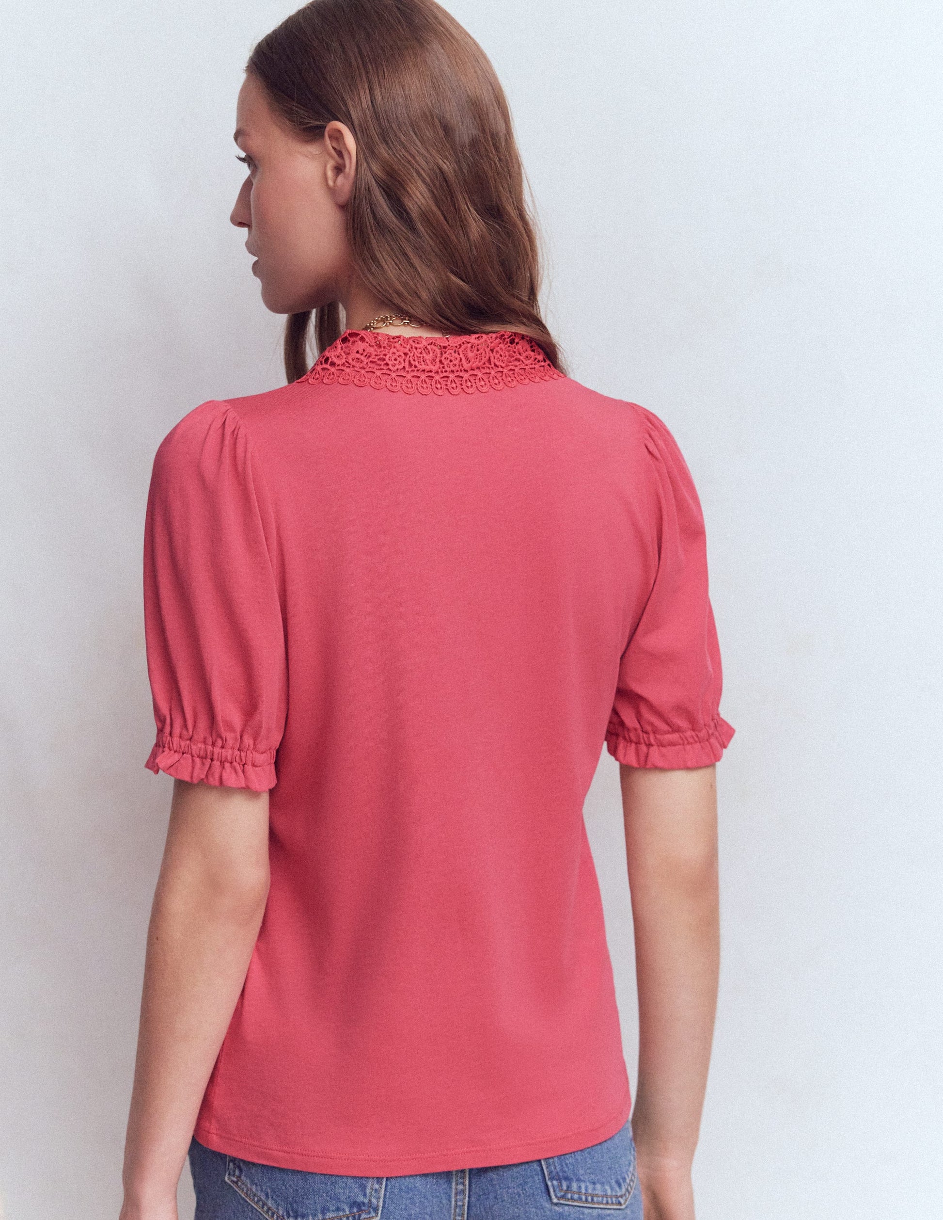 Nessa Broderie Collar Blouse-Cherry Blush-3