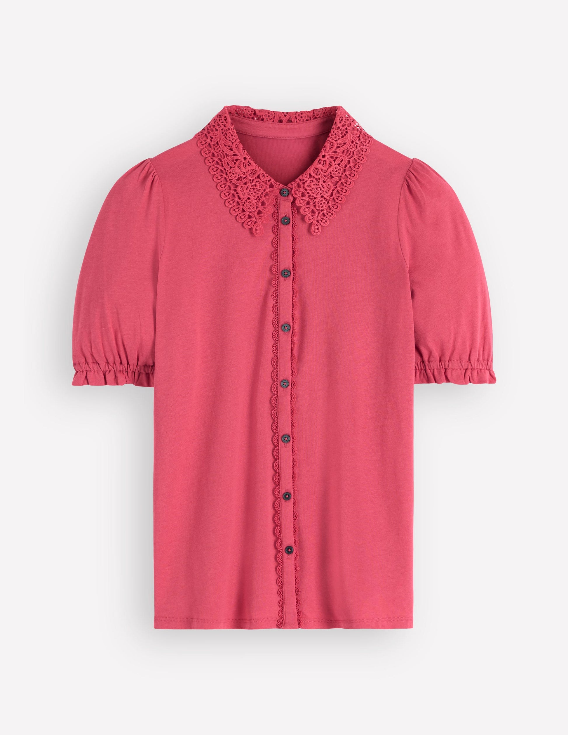 Nessa Broderie Collar Blouse-Cherry Blush-5