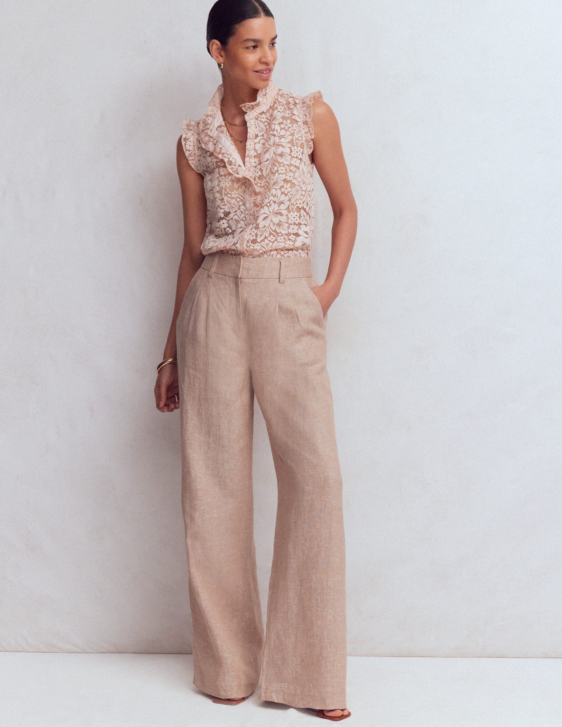 Isabel Sleeveless Lace Top-Pale Pink-2