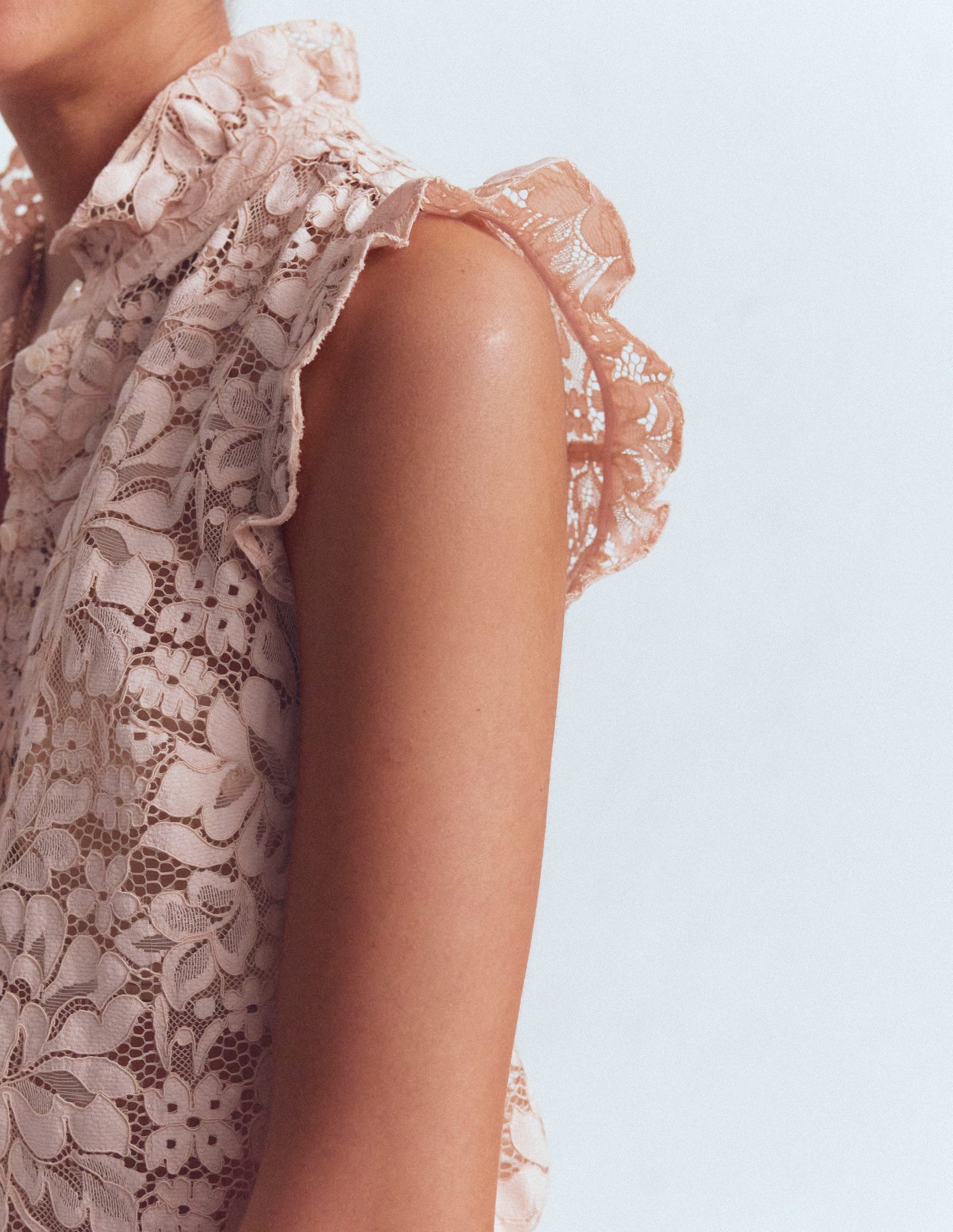 Isabel Sleeveless Lace Top-Pale Pink-3