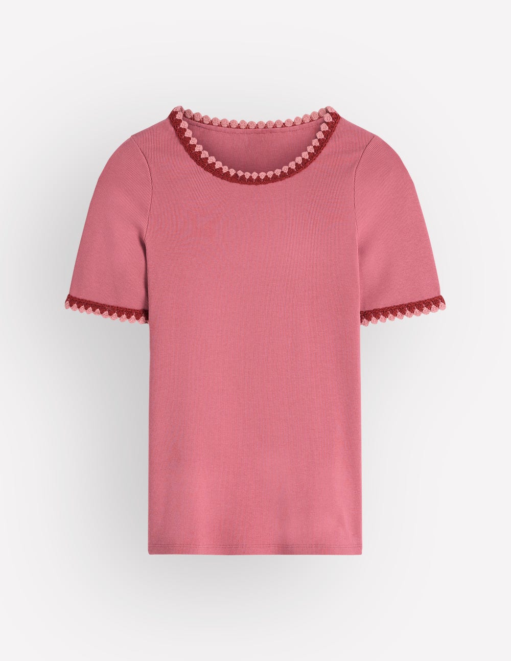 Maddie Trim Detail T-Shirt-Vintage Rose-6