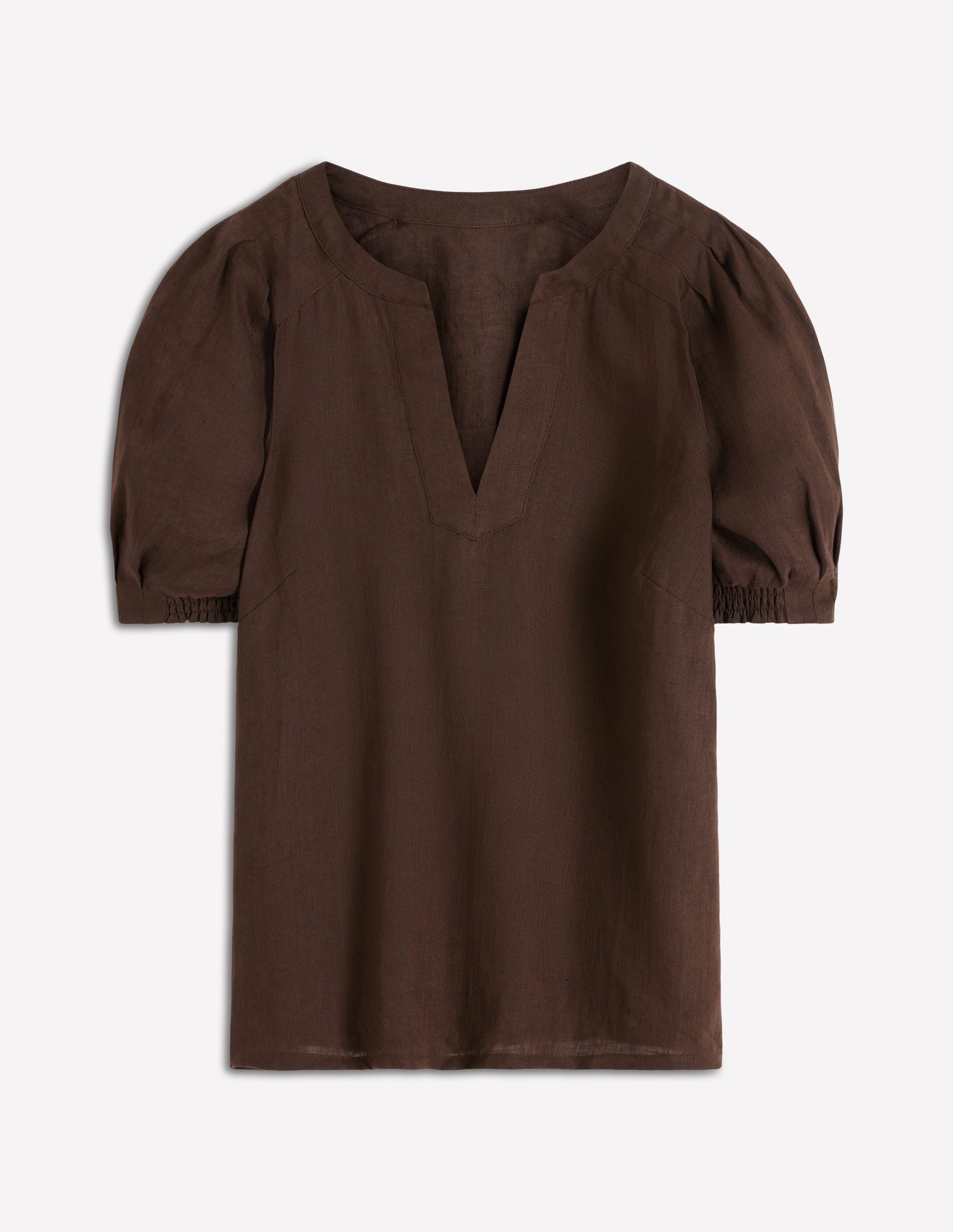 Rae Linen Top-Brown-5