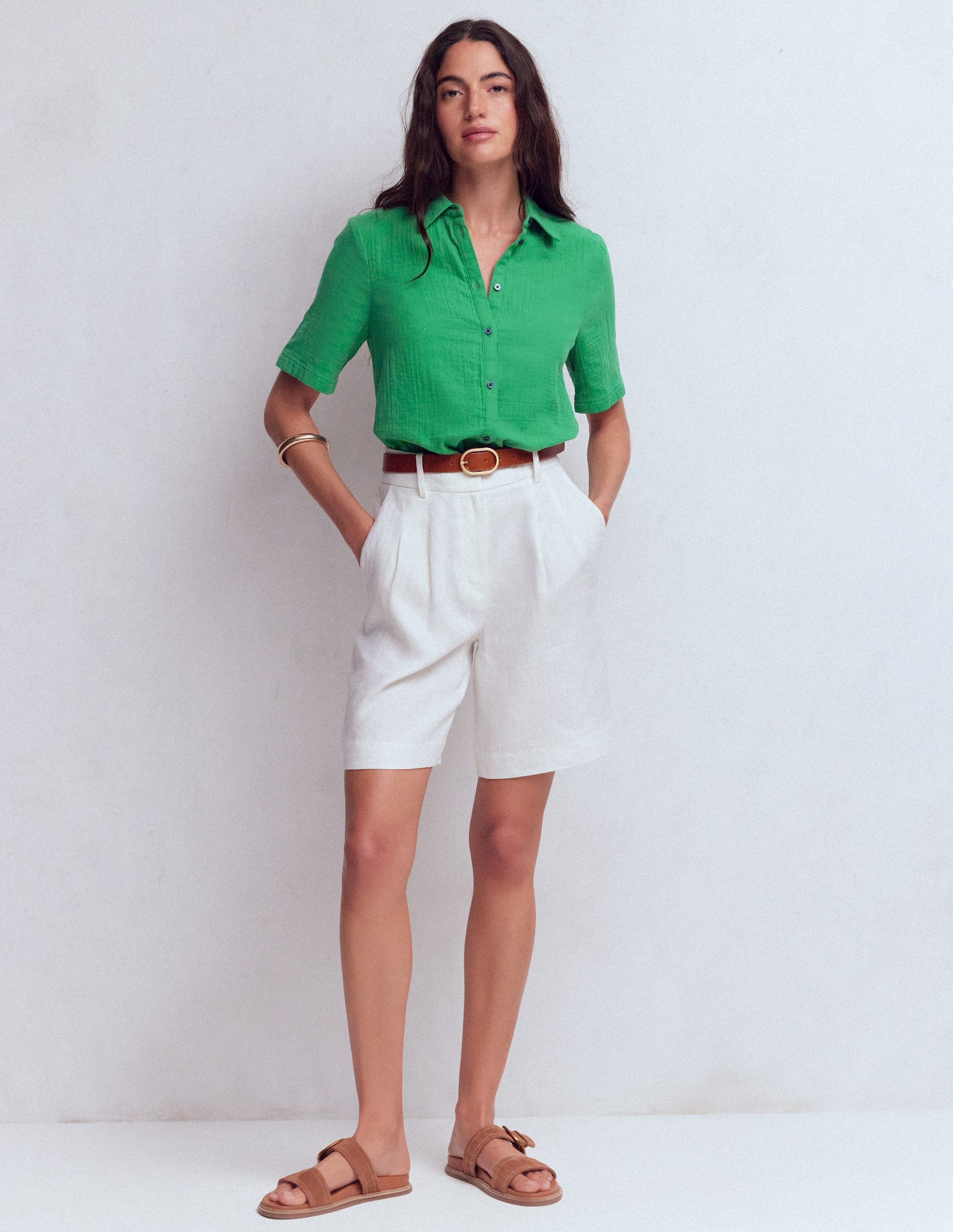 Double Cloth Shirt-Leprechaun Green-5