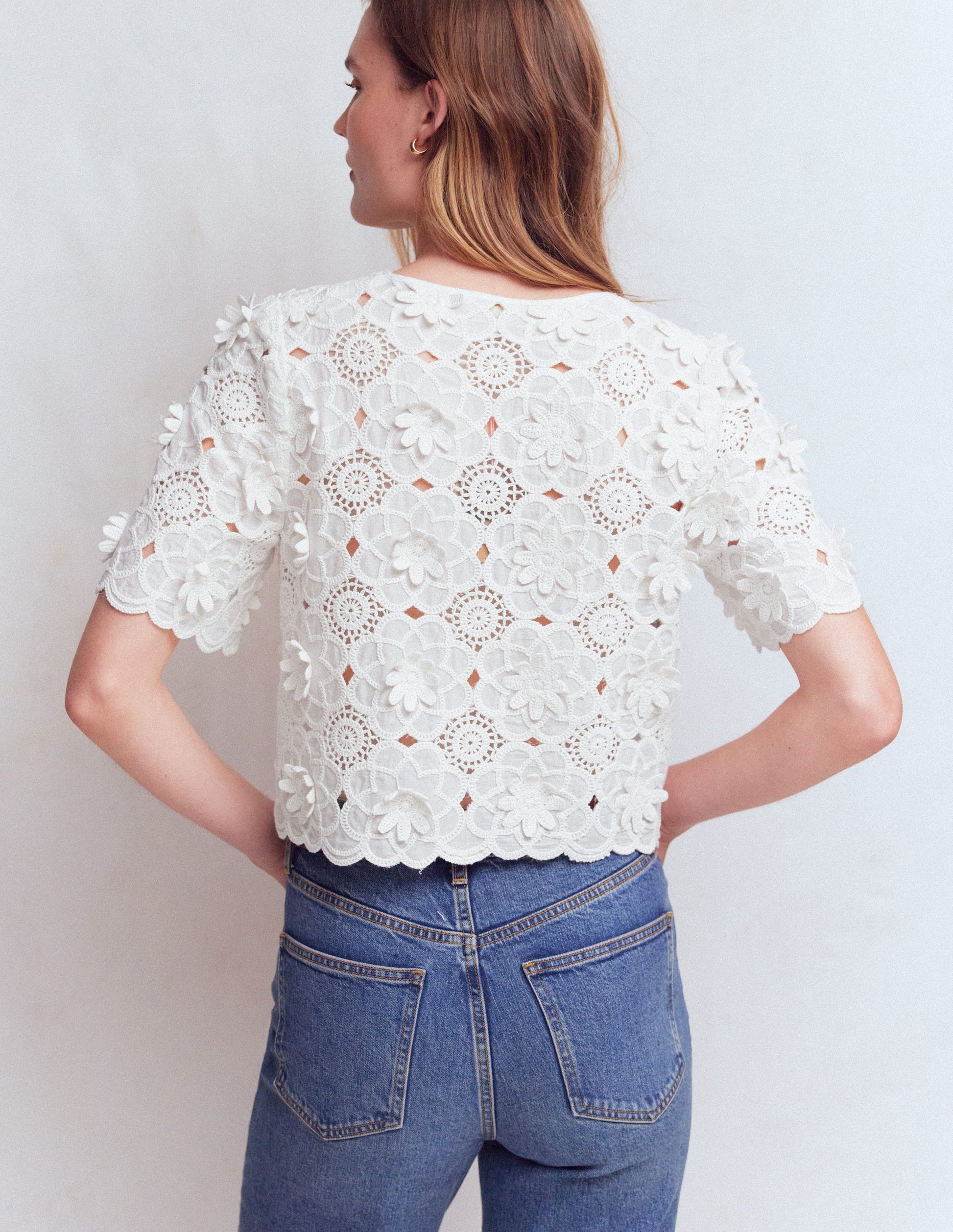 Tie Front Lace Top-White-6