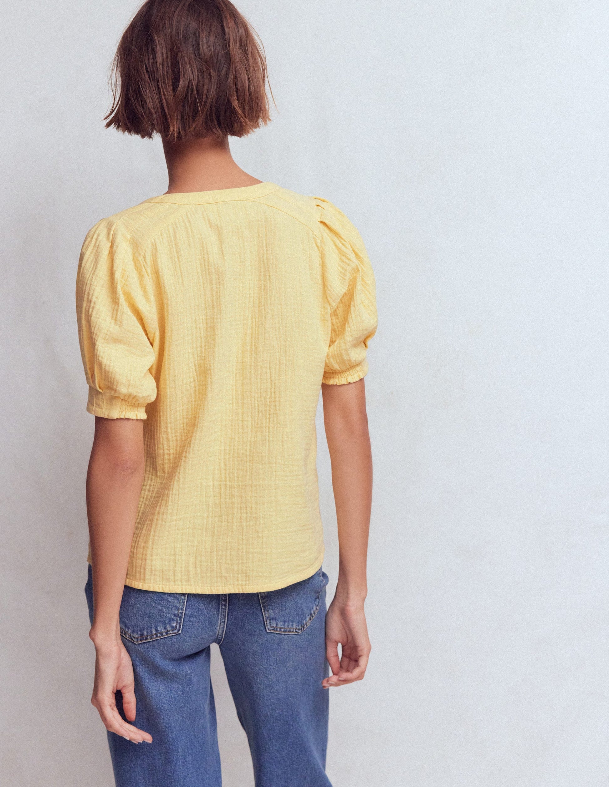 Rae Double Cloth Top-Sunlight Yellow-3
