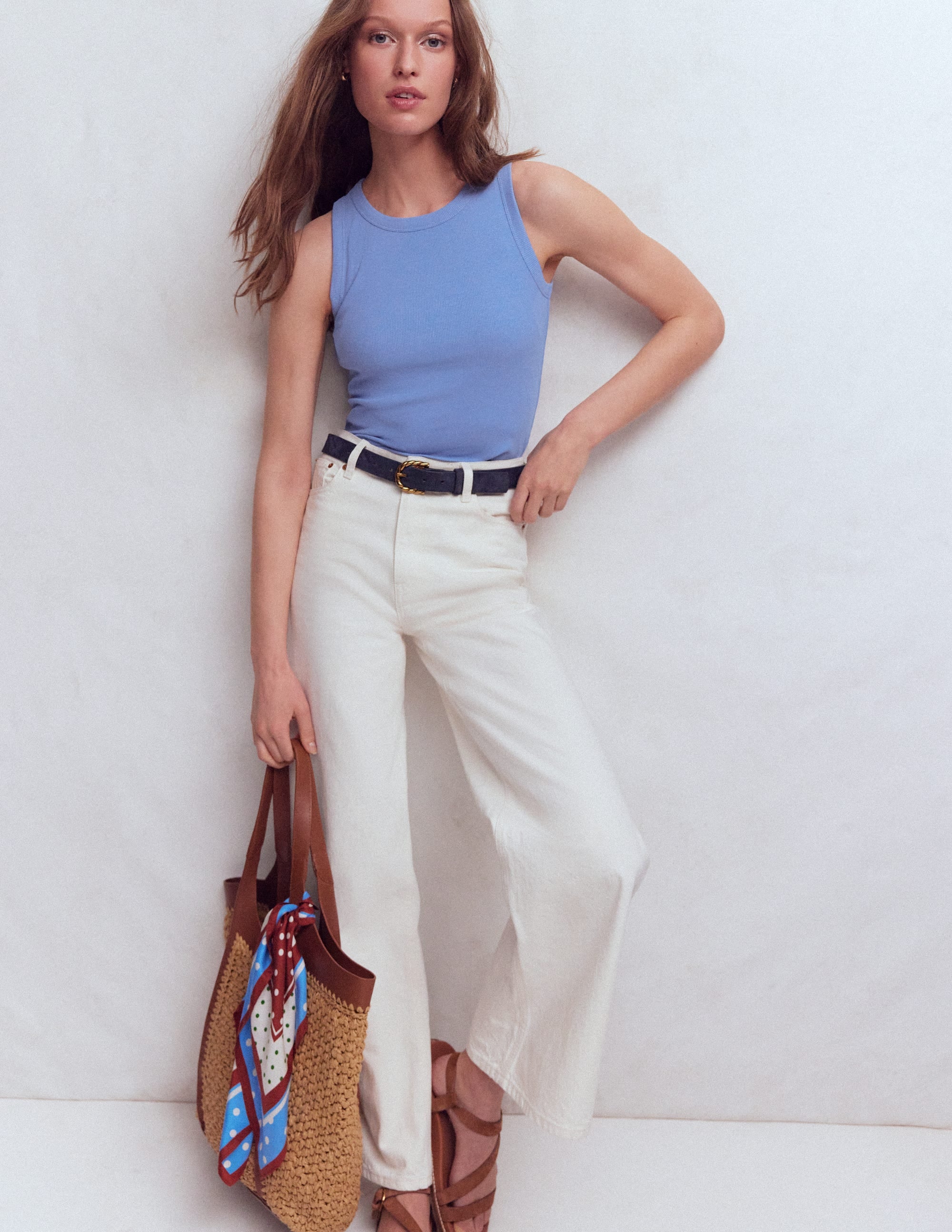 Ribbed Cotton Vest-Cabin Blue - Image 4