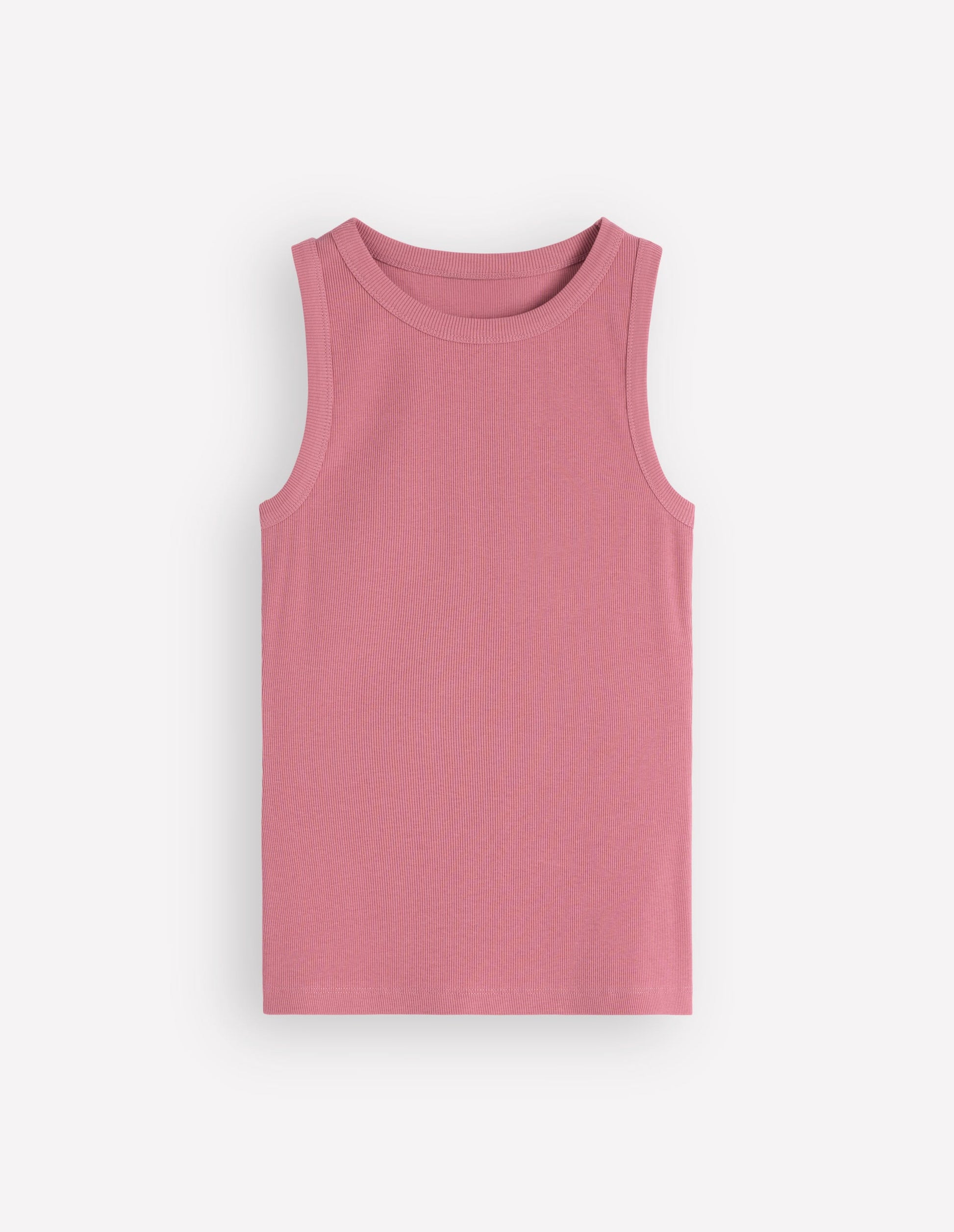 Ribbed Cotton Vest-Heather Rose-5