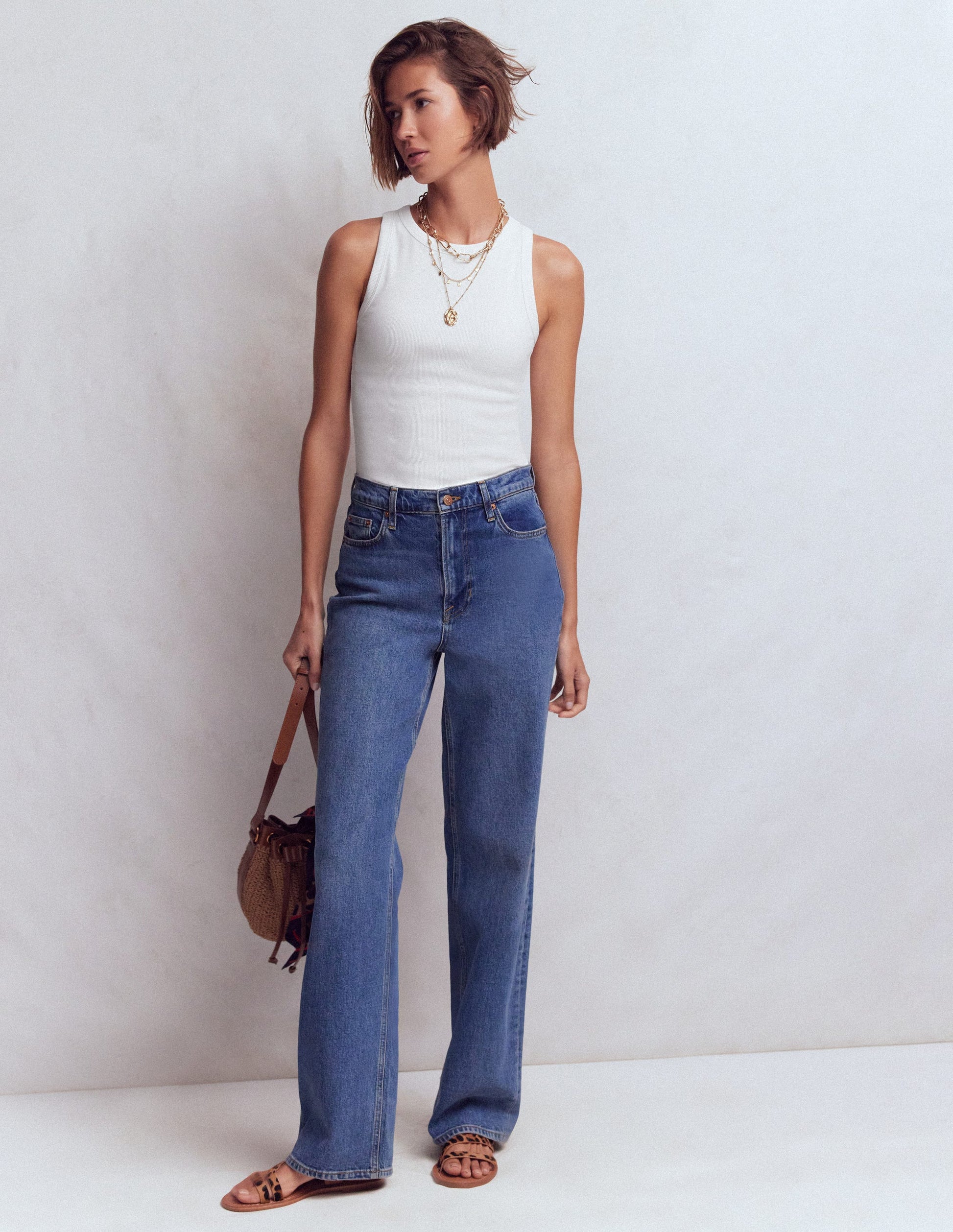 Ribbed Cotton Vest-White-4