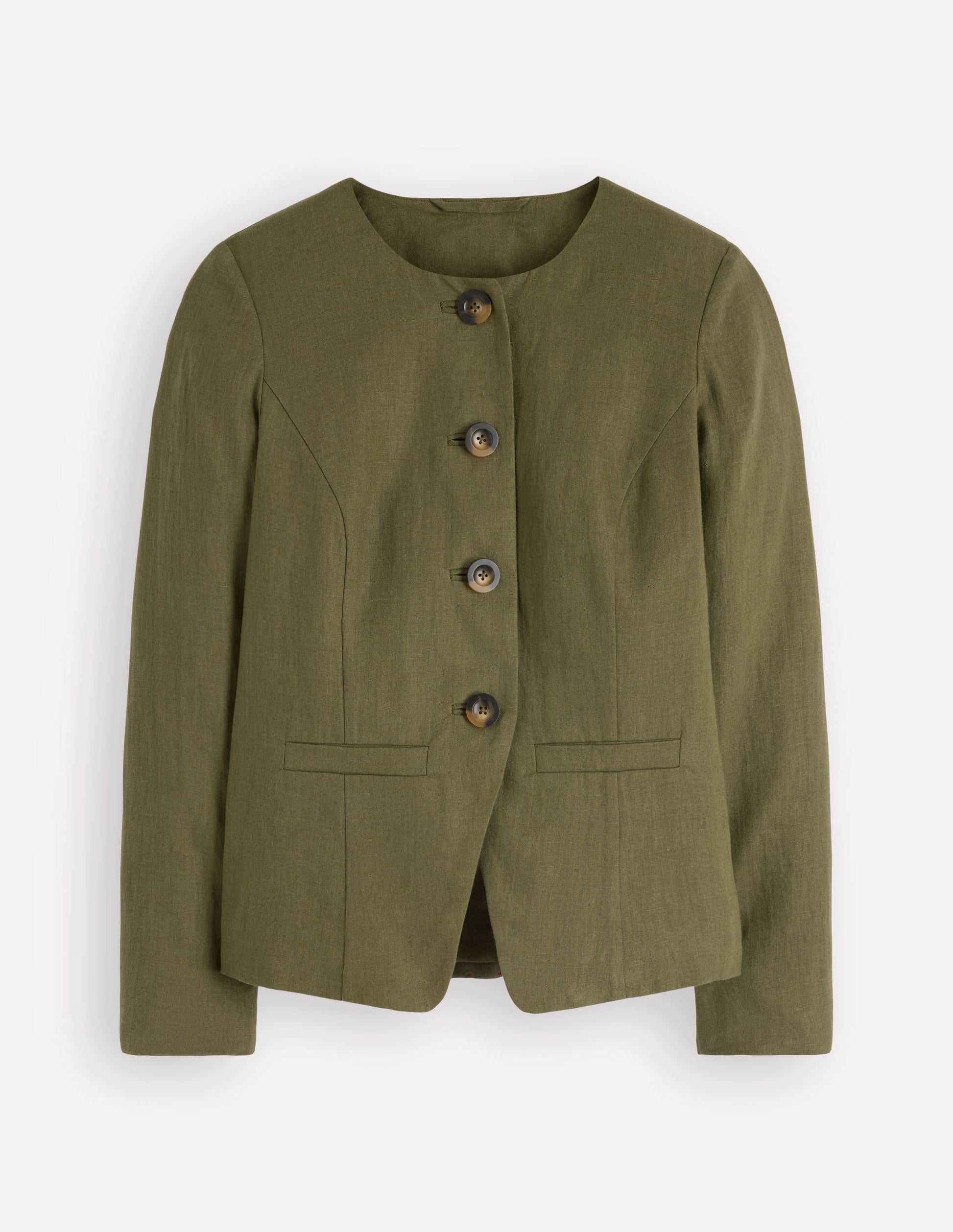 Hampstead Linen Blazer-Woodland Green-6