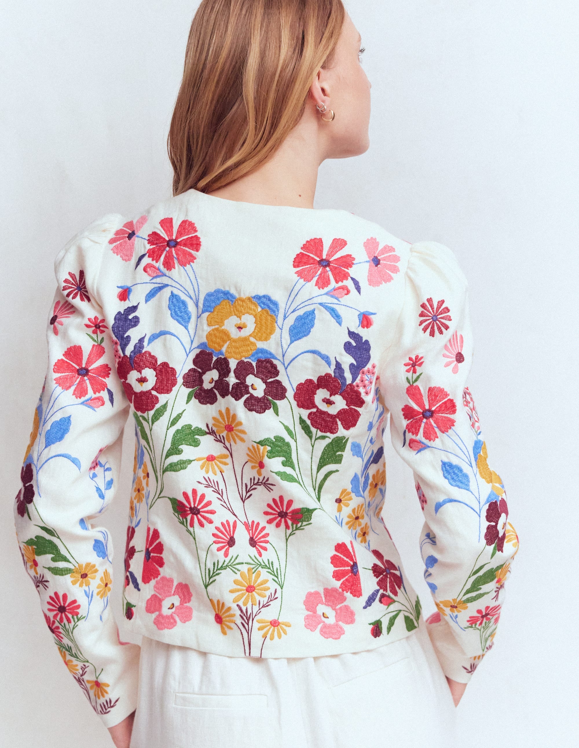 Salisbury Puff Sleeve Jacket-Multi, Embroidery - Image 4