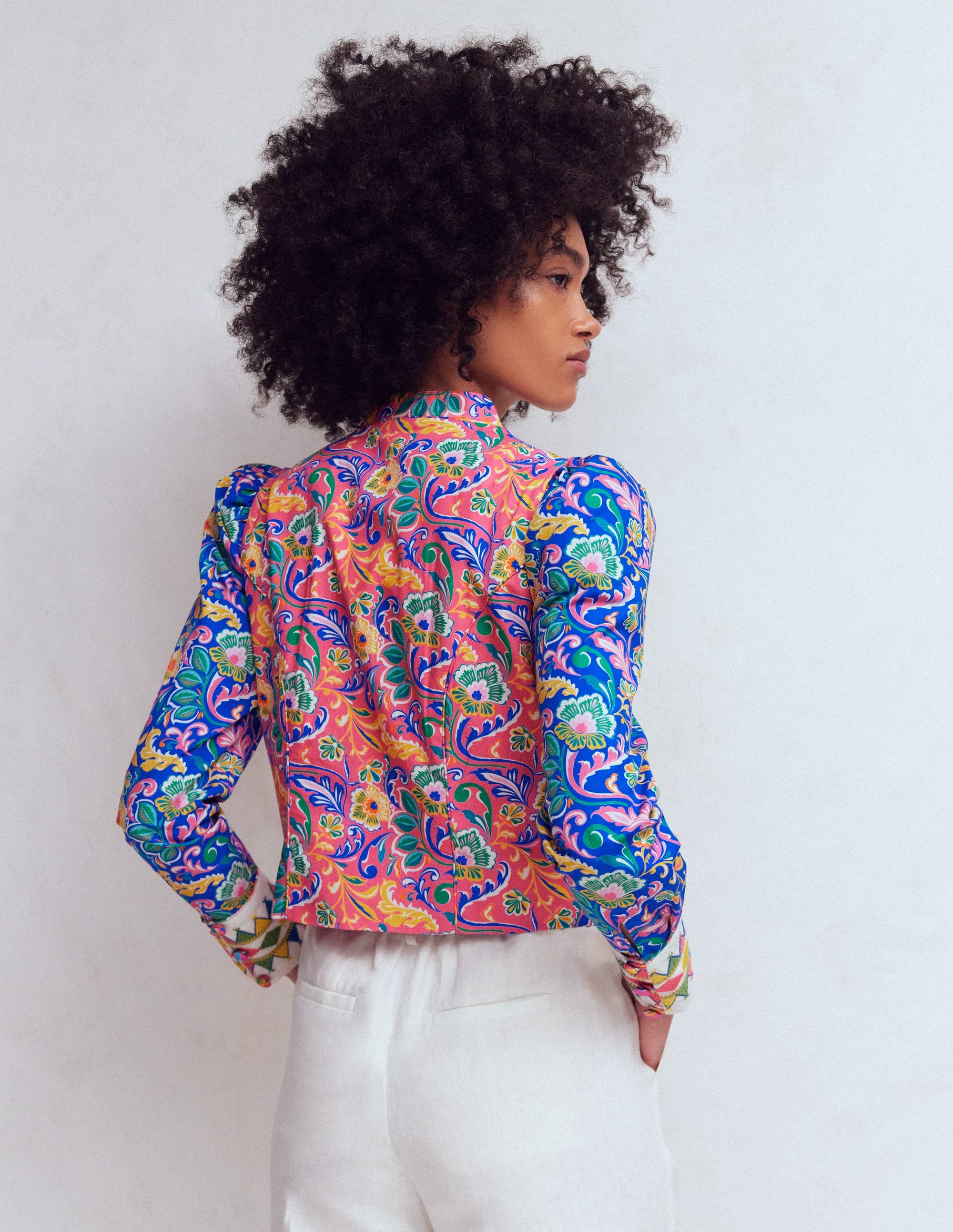 Printed Trim Jacket-Multi, Enchanting Bouquet - Image 3