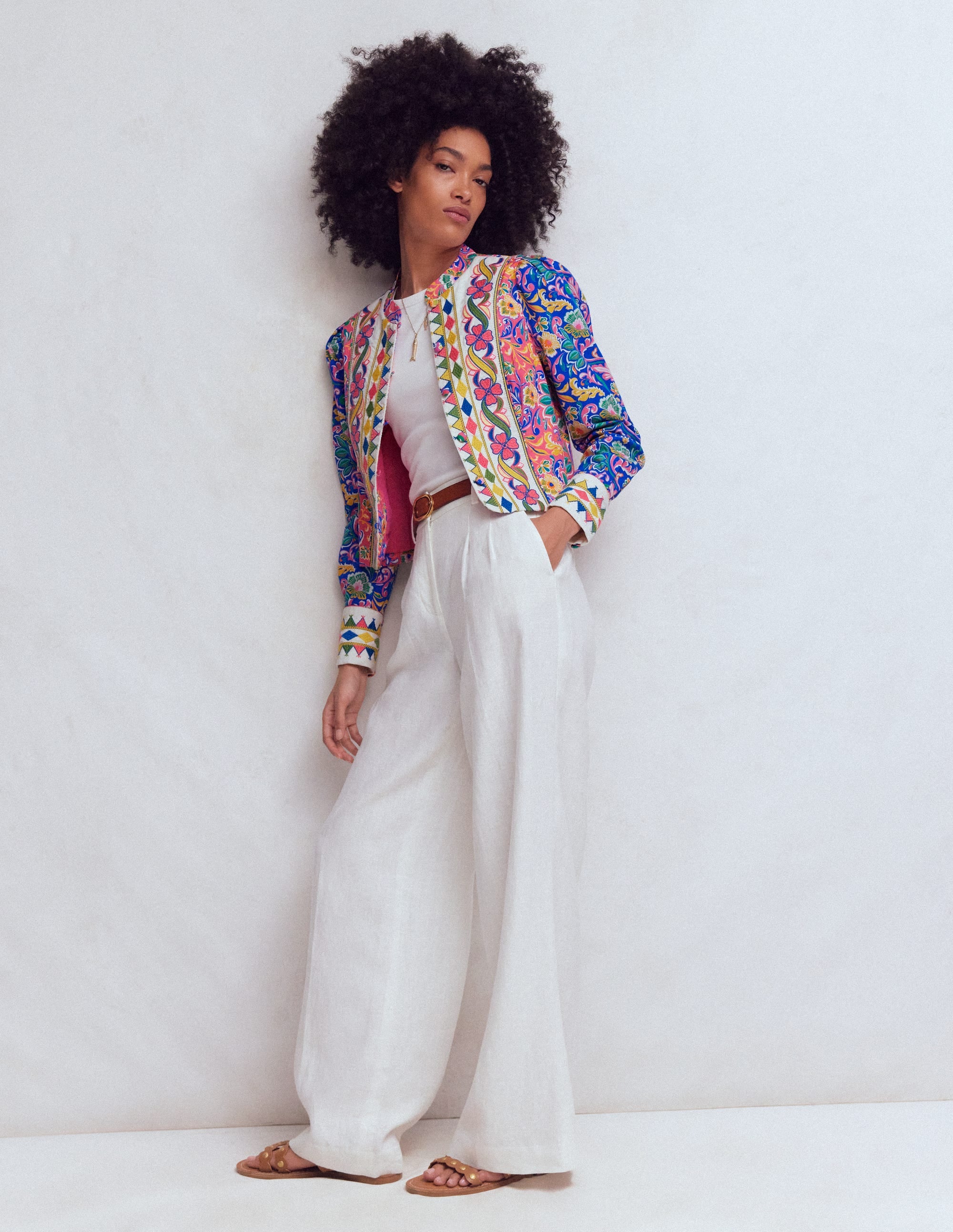 Printed Trim Jacket-Multi, Enchanting Bouquet - Image 4