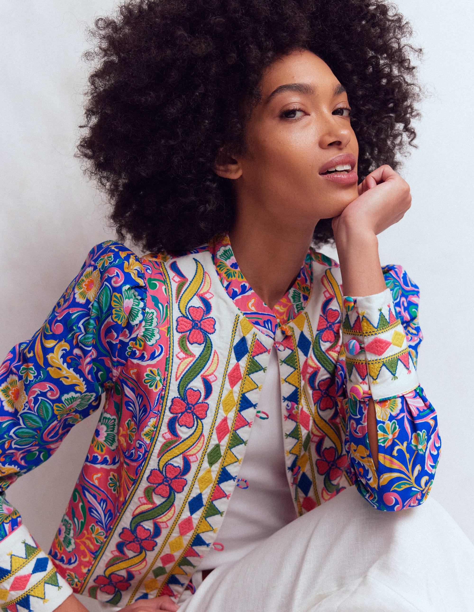 Printed Trim Jacket-Multi, Enchanting Bouquet - Image 6