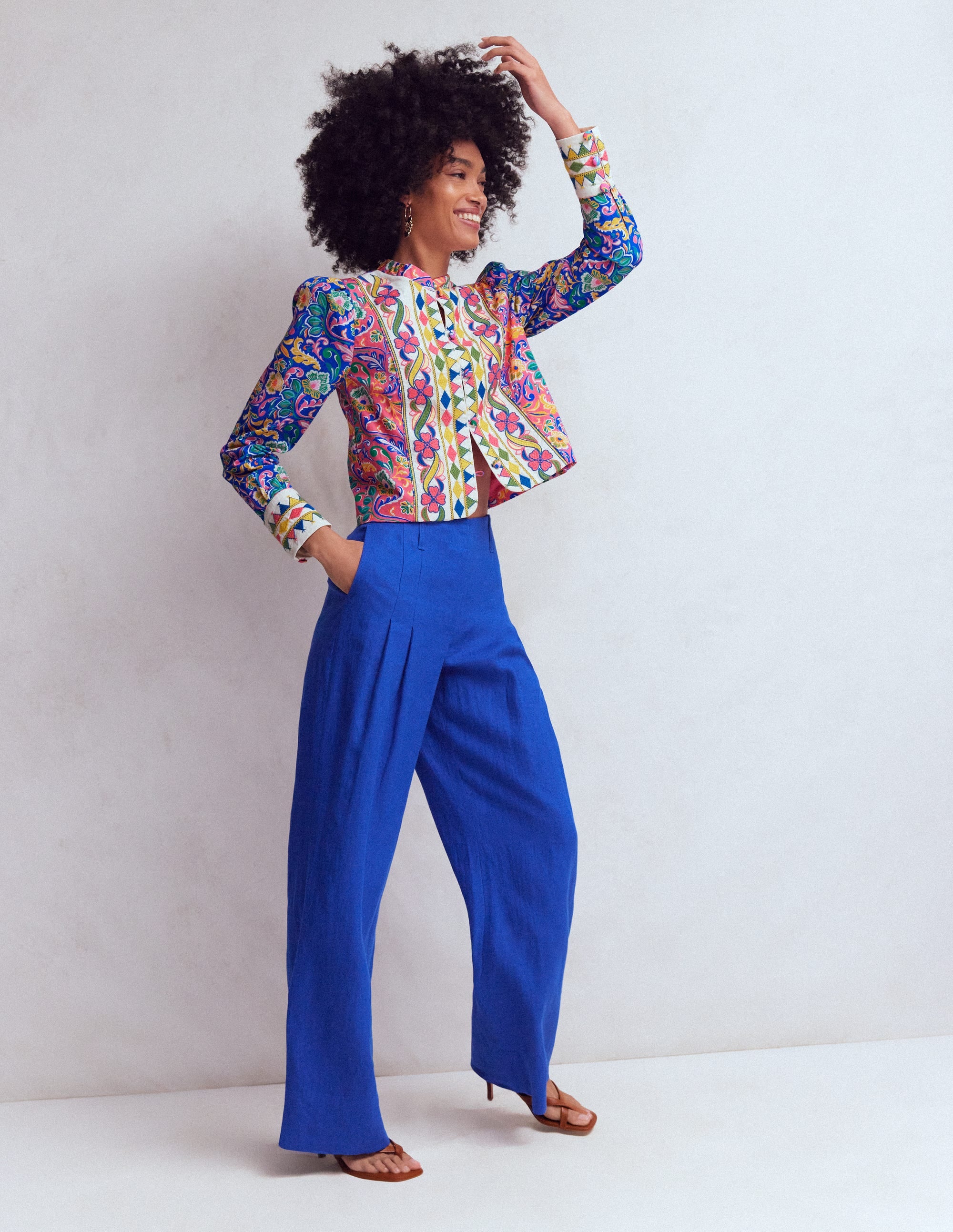 Printed Trim Jacket-Multi, Enchanting Bouquet - Image 7
