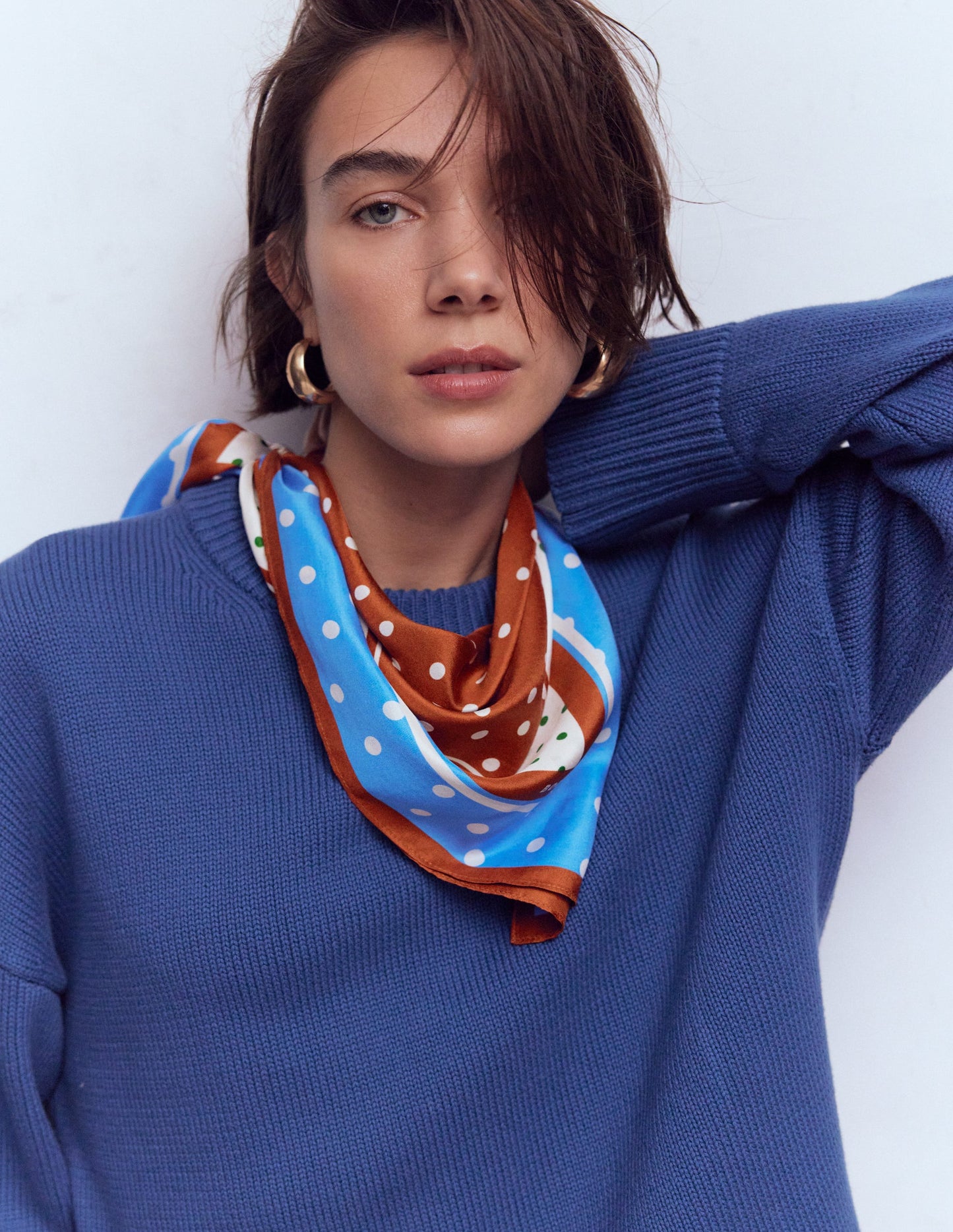 Silk Square Scarf-Multi, Painted Dot