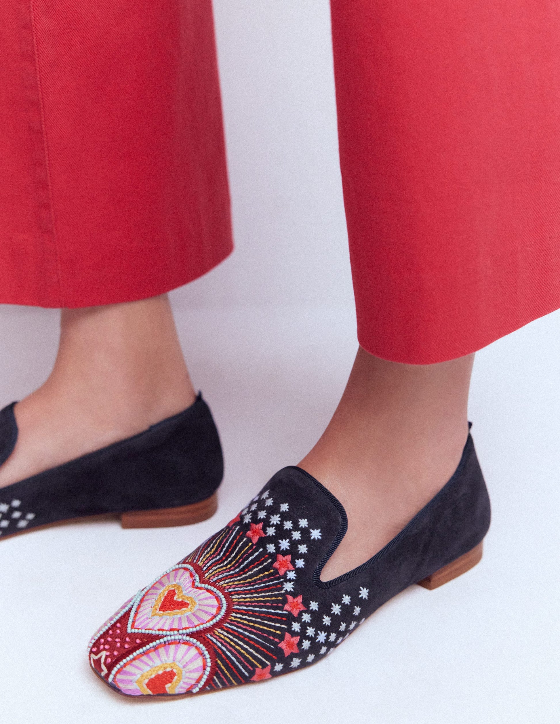 Slipper Cut Loafers-Navy-1