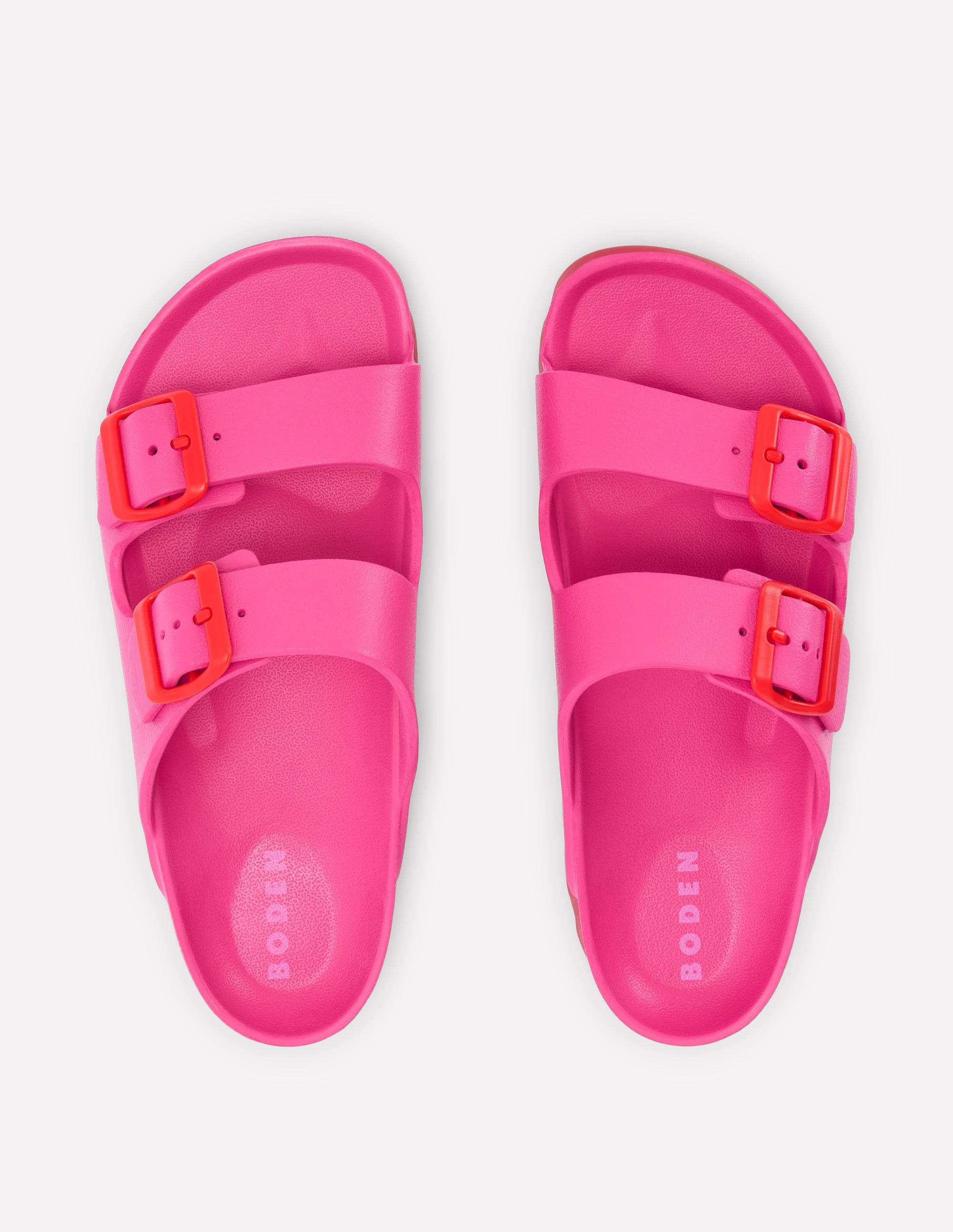 Lyla Double Buckle Sliders-Pink/Red - Image 5