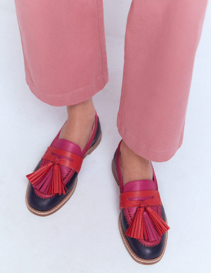 Nya Penny Loafers-Colourblock Tassel
