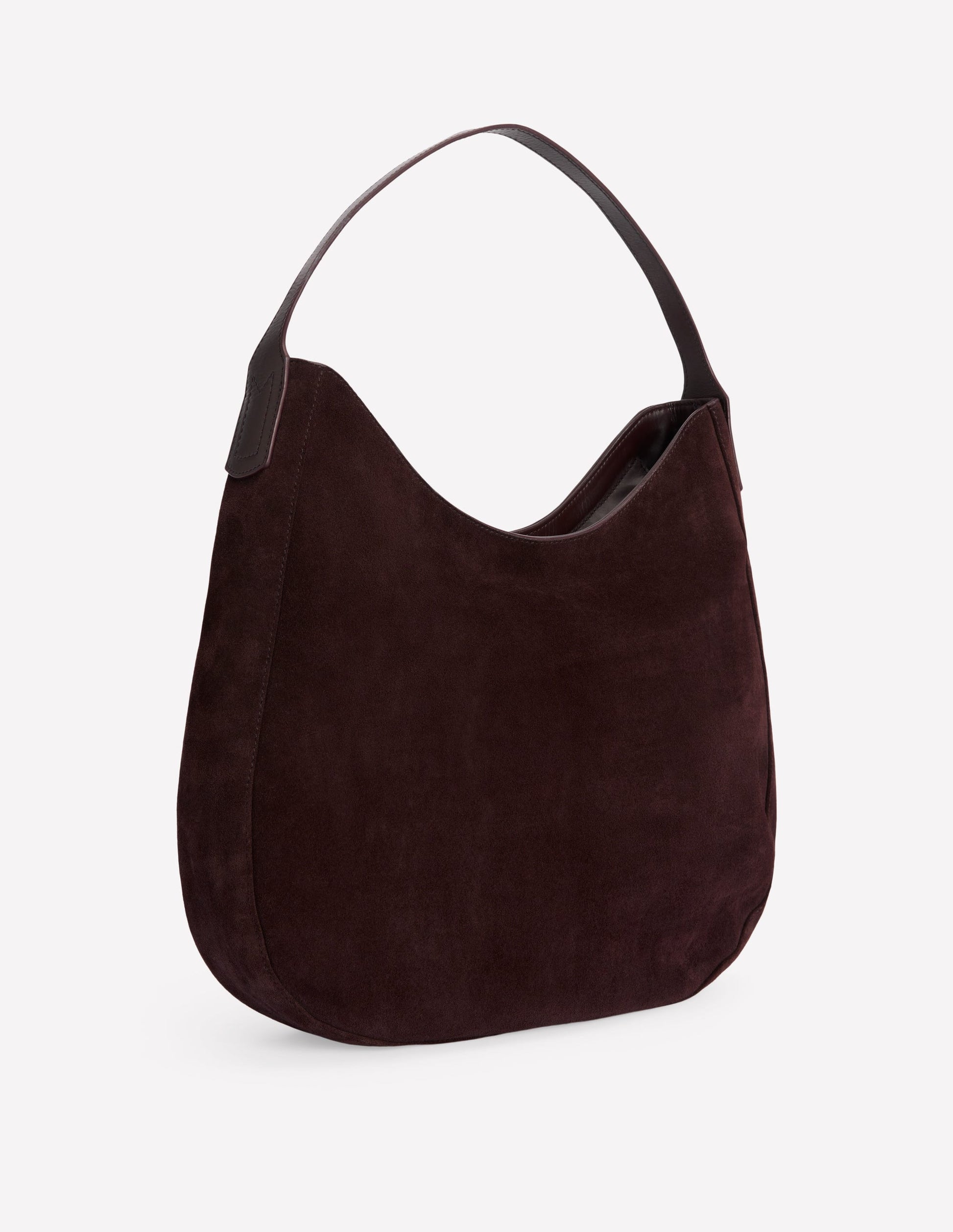 Suede Hobo Bag-Bitter Chocolate-4