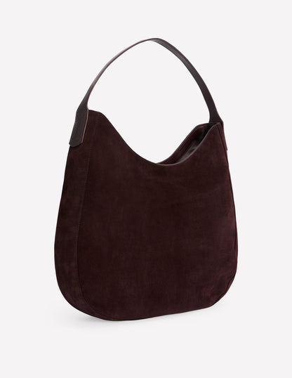Suede Hobo Bag-Bitter Chocolate-4