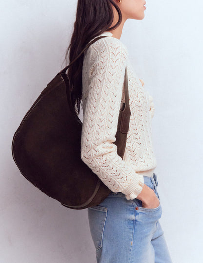 Suede Hobo Bag-Bitter Chocolate-2