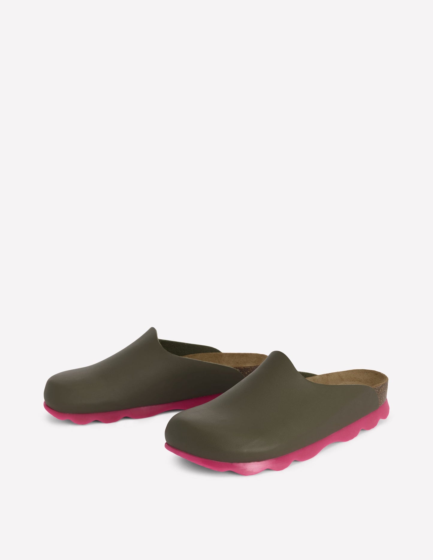 Lyla Colour Block Clogs-Khaki/Pink