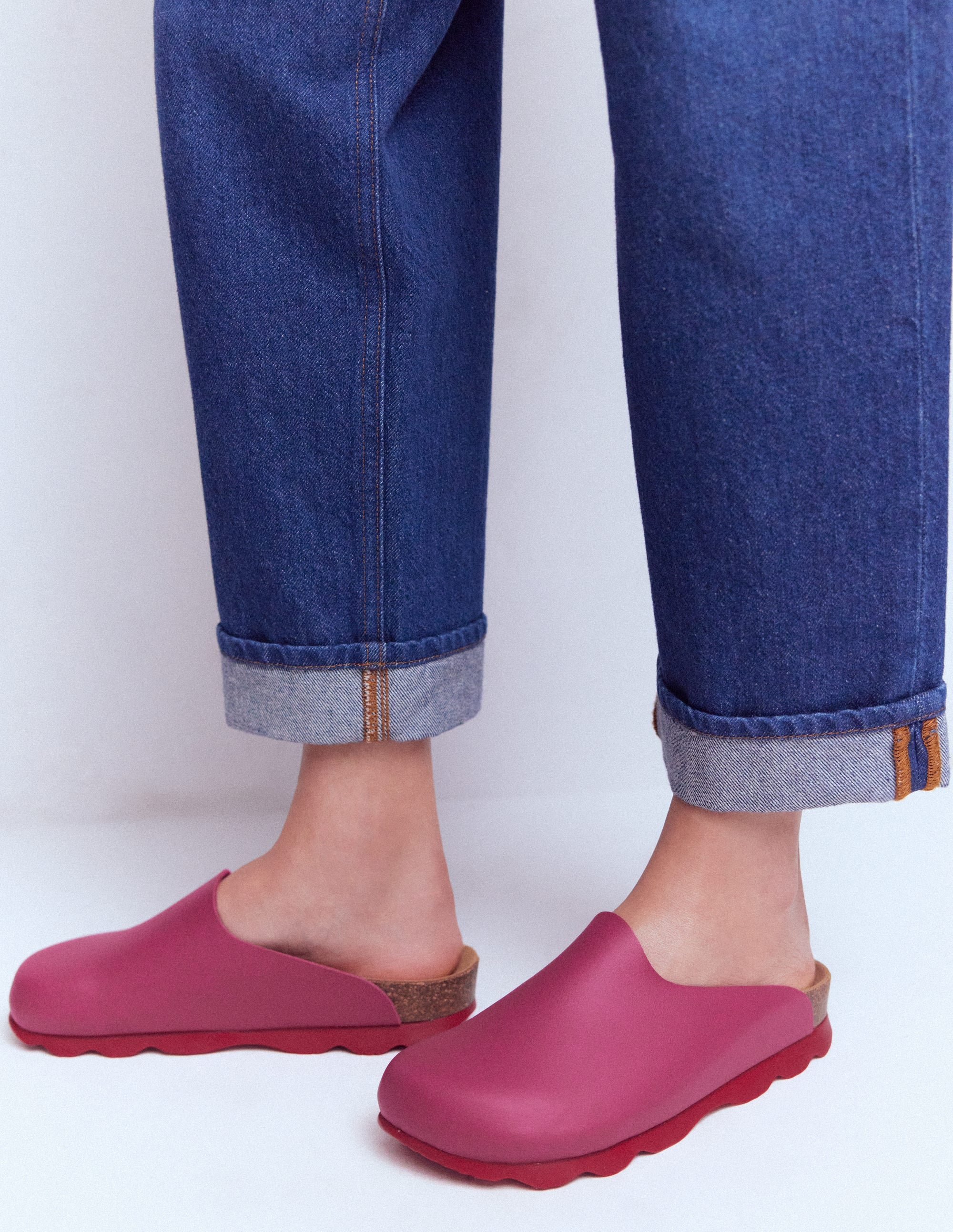 Lyla Colour Block Clogs-Pink/Red - Image 2