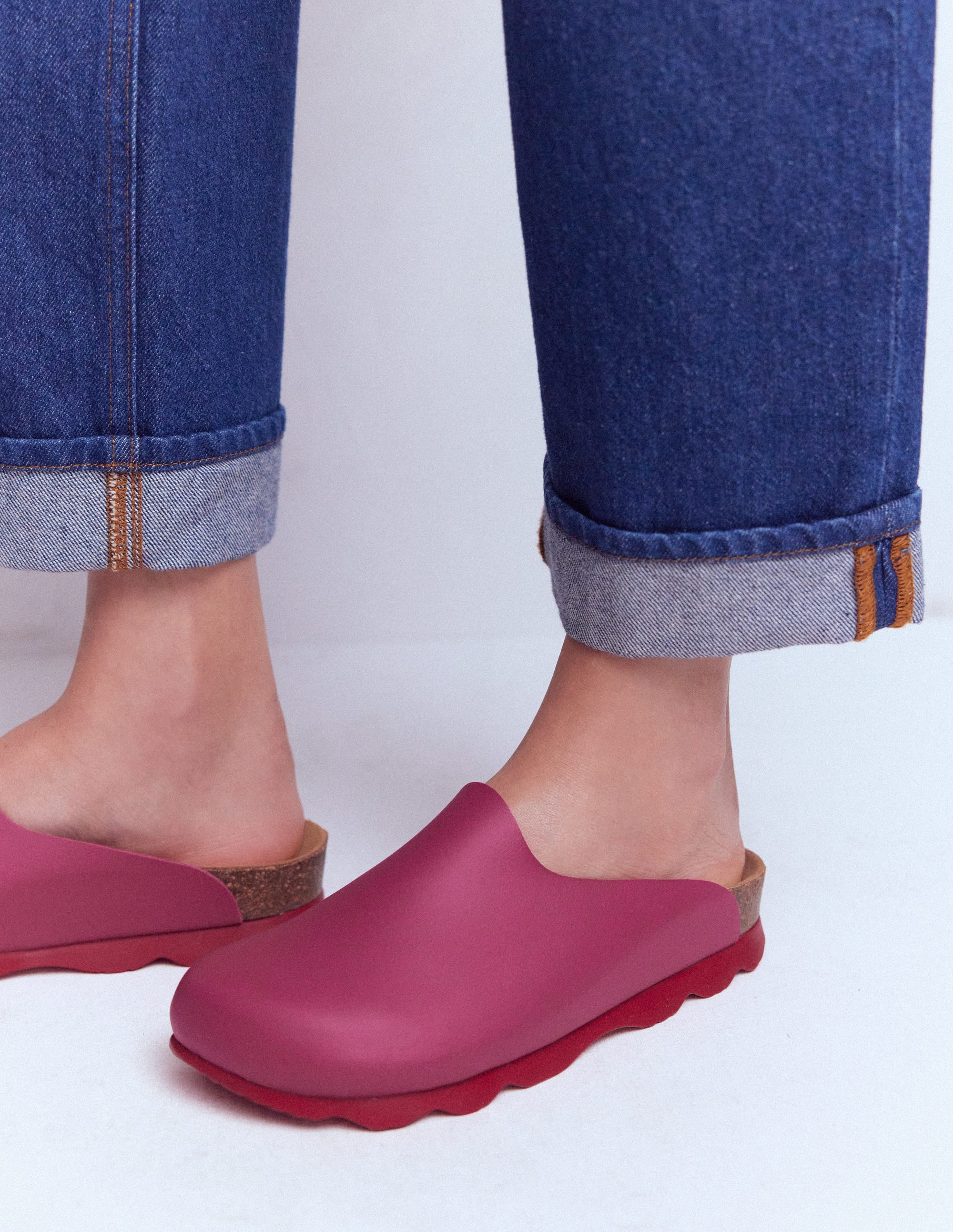Lyla Colour Block Clogs-Pink/Red - Image 3
