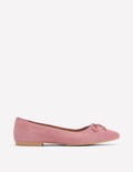 Point Flexi Sole Flats-Pink Suede