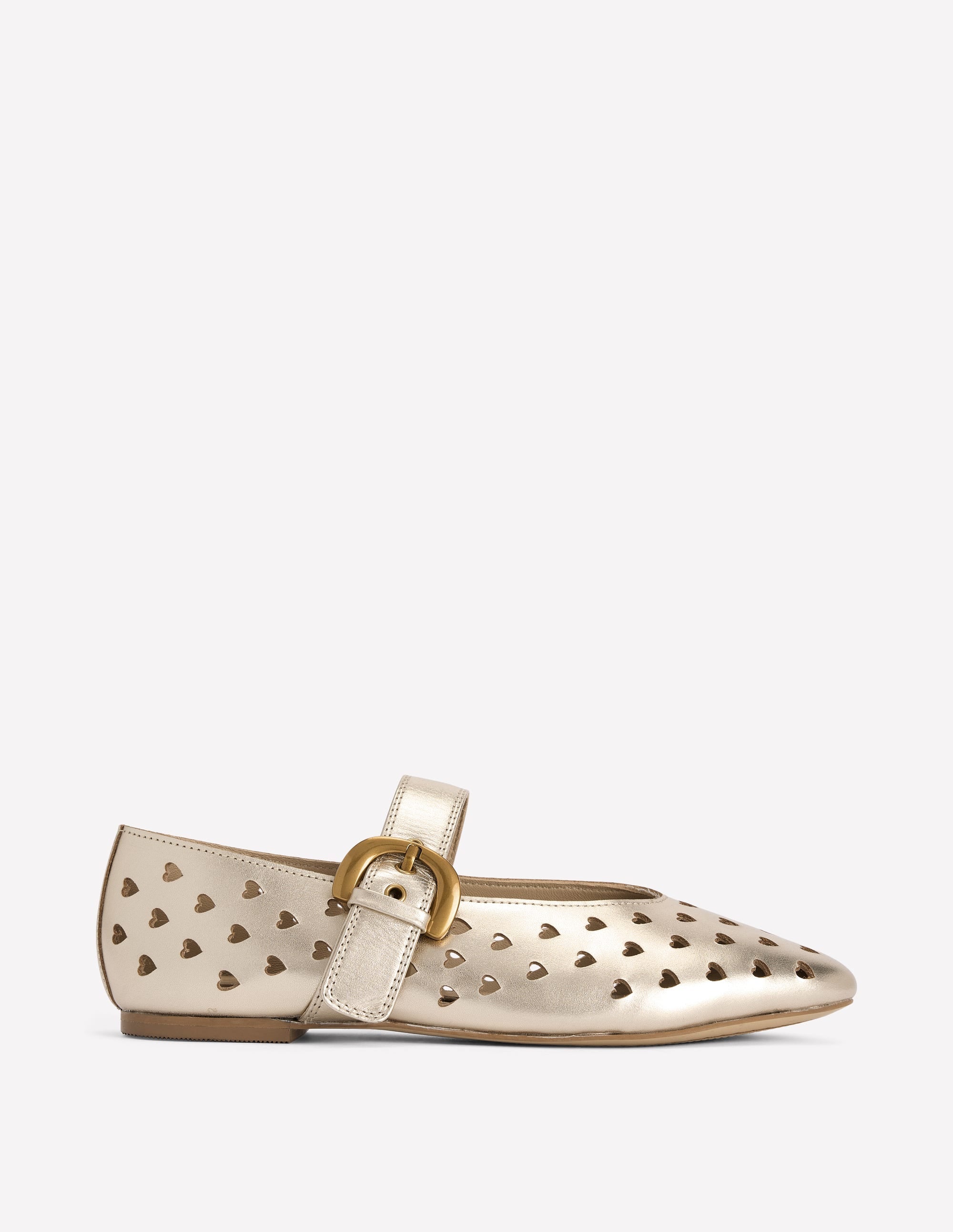Kylie Flat Buckle Mary Janes-Gold - Image 1