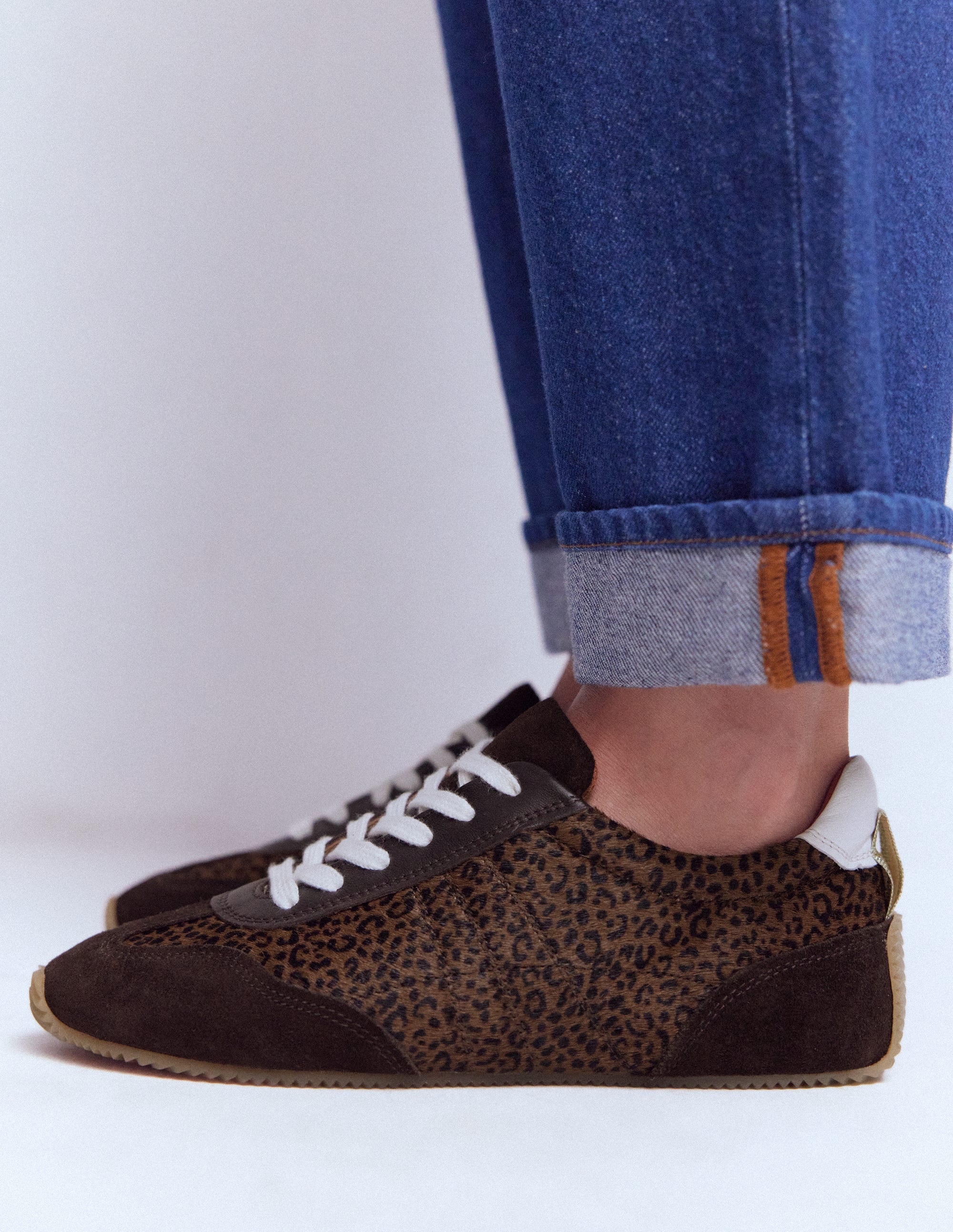 Delphine Slim Sole Trainers-Leopard - Image 2