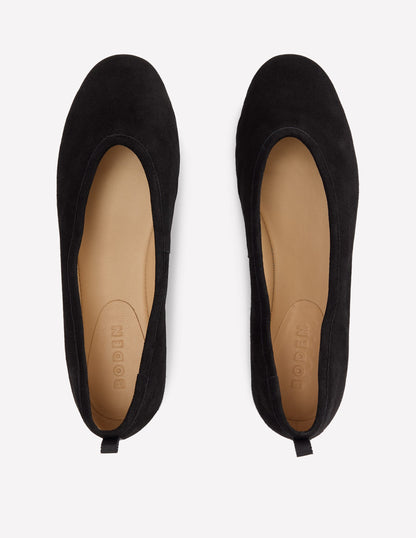 High Cut Ballet Flats-Black-5