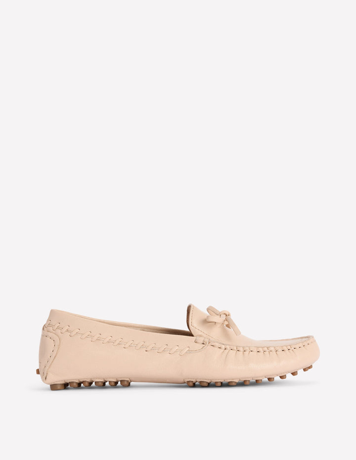 Heidi Stitched Soft Loafers-Ecru