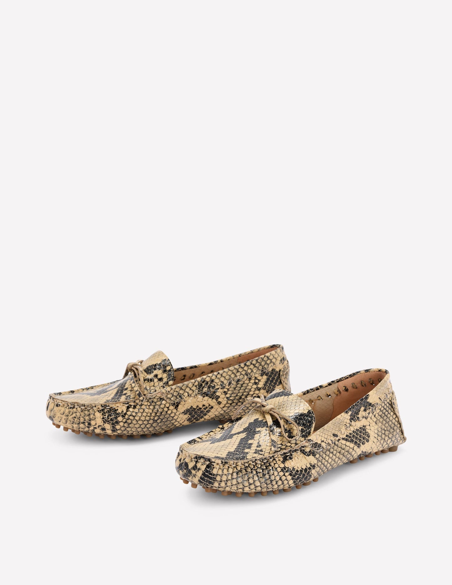 Heidi Stitched Soft Loafers-Snake