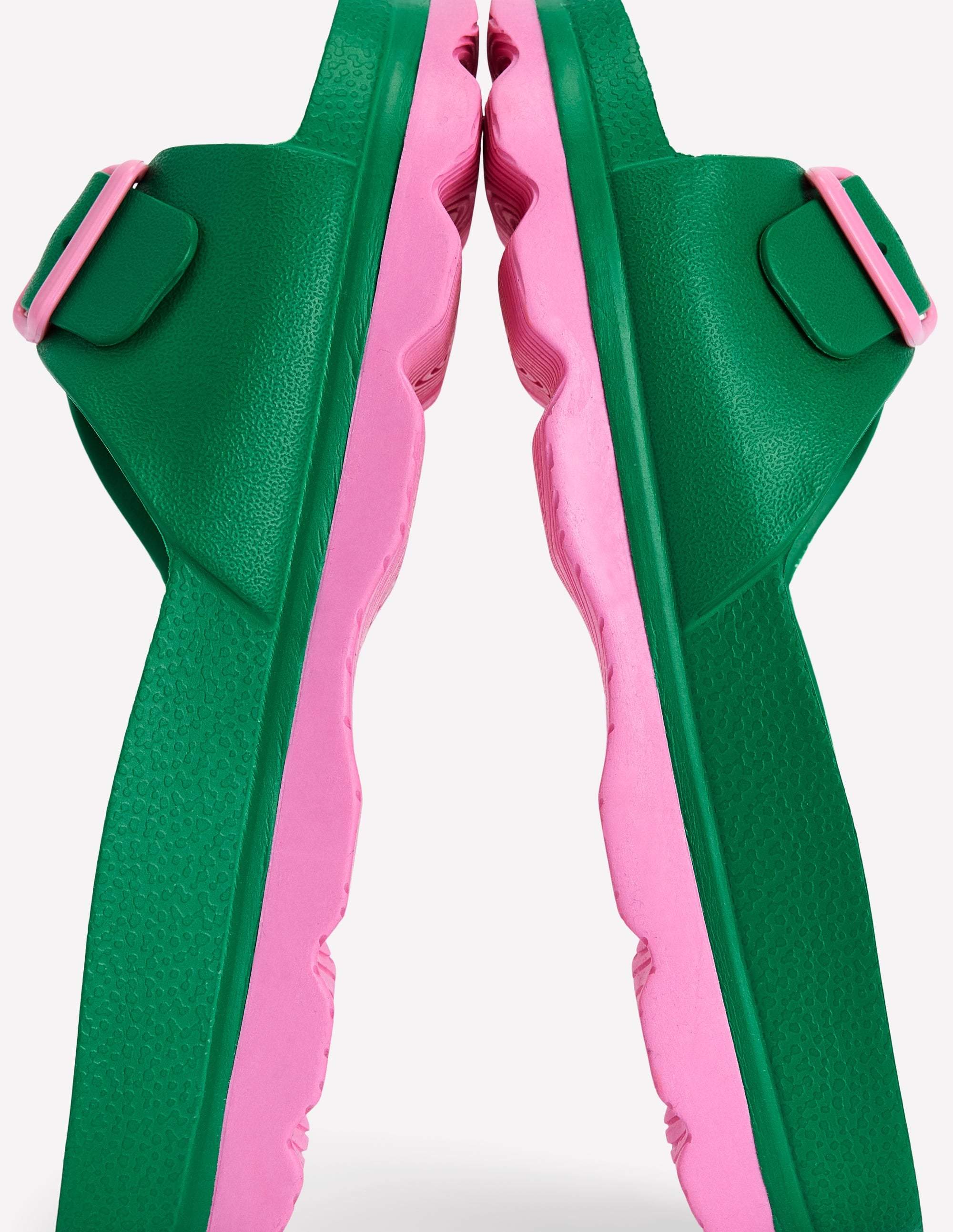 Lyla Single Buckle Sliders-Green/Pink - Image 5