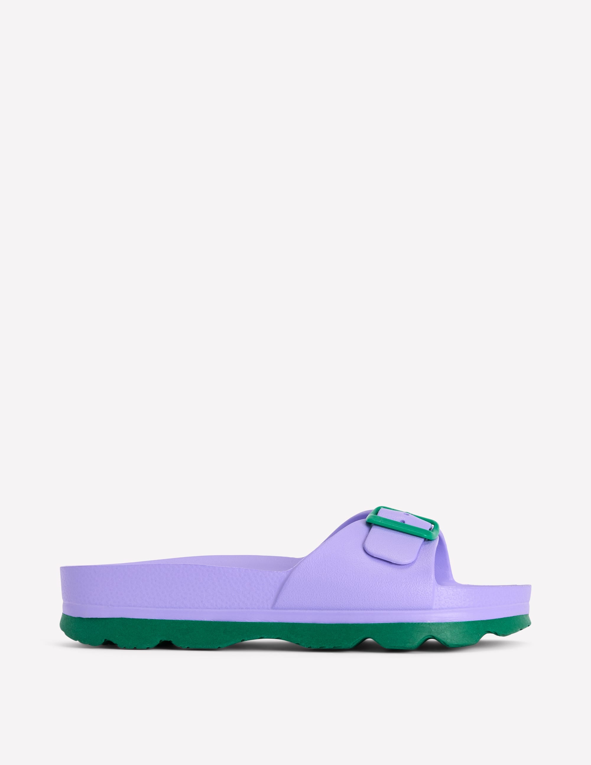 Lyla Single Buckle Sliders-Lilac/Green - Image 1
