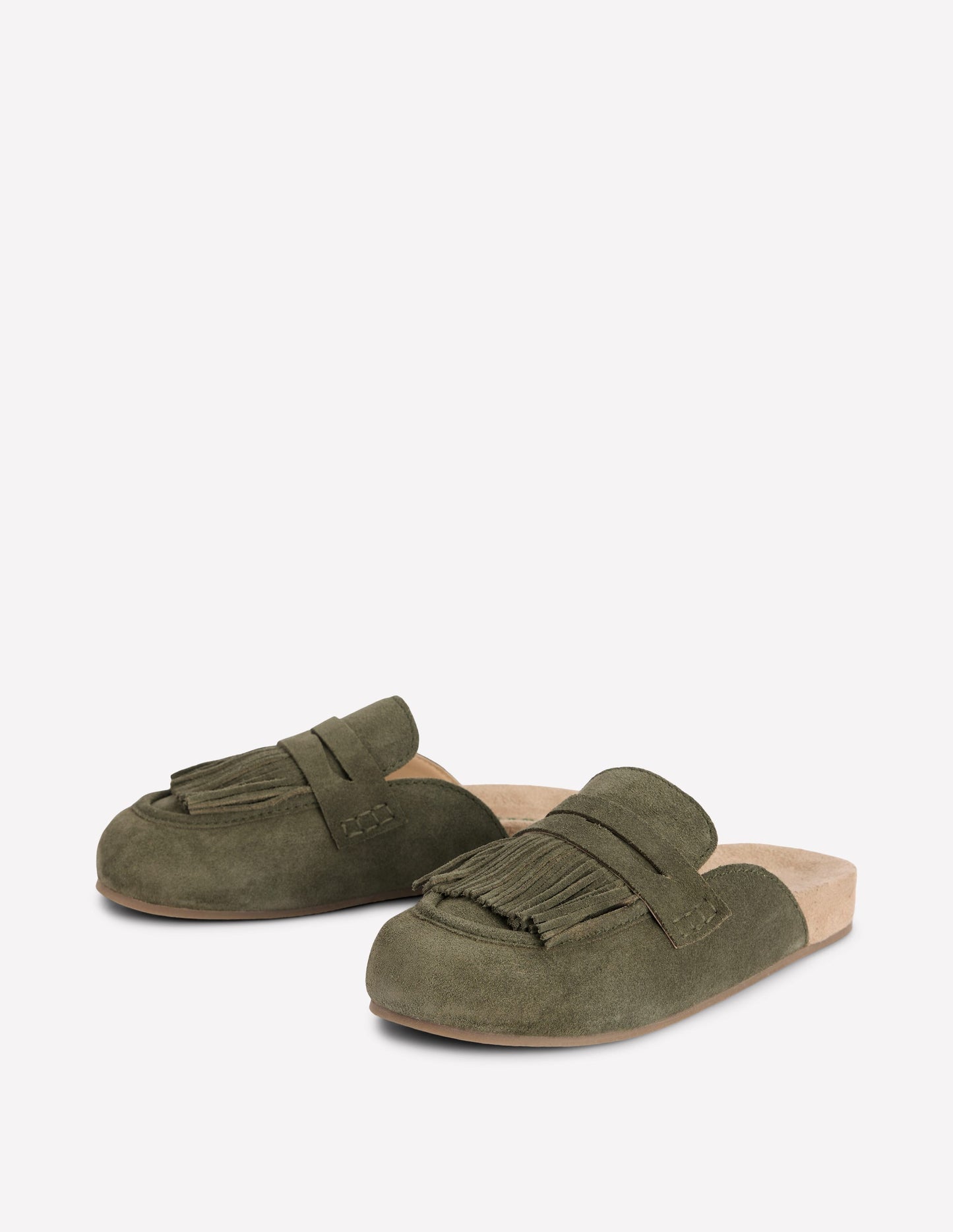 Etta Ghillie Mule Clogs-Deep Olive