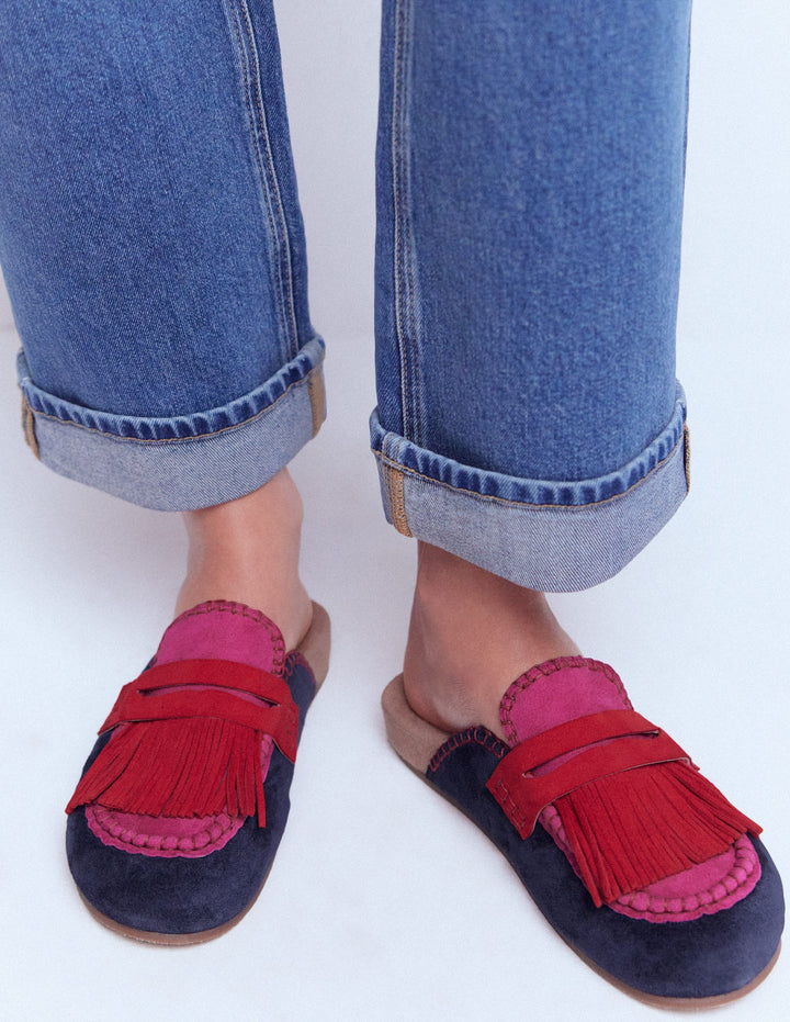 Etta Ghillie Mule Clogs-Colourblock