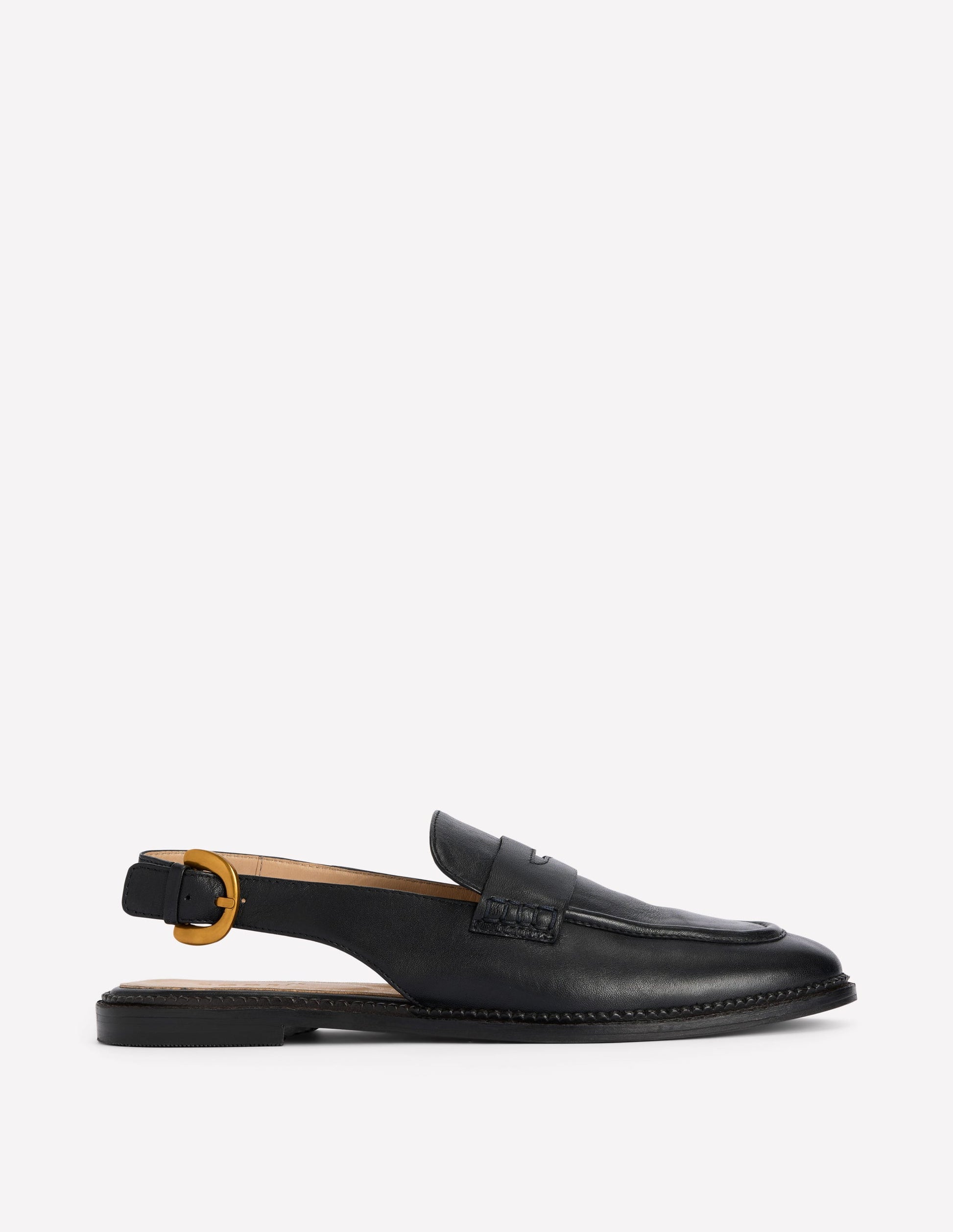 Nya Slingback Penny Loafers-Black-1