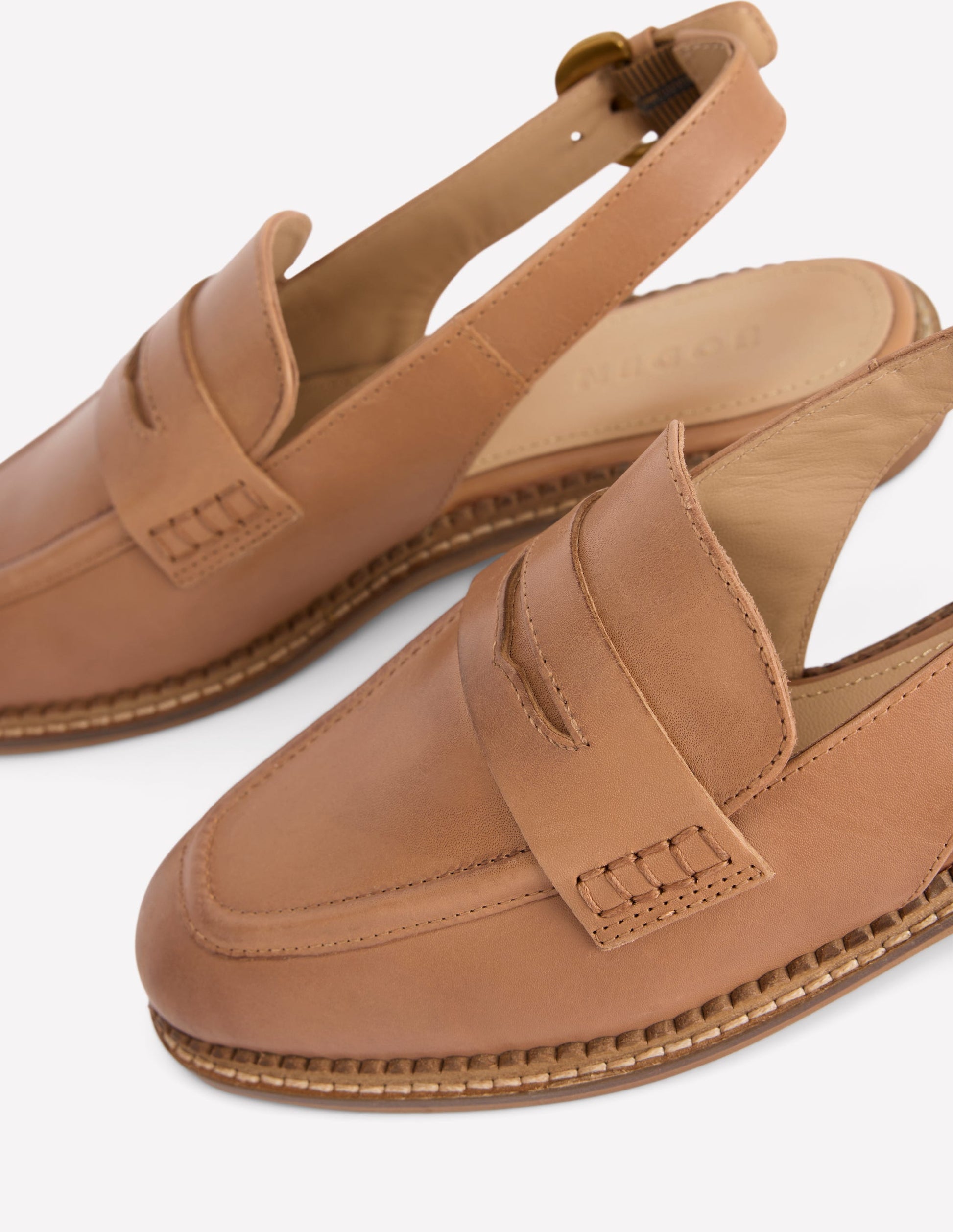 Nya Slingback Penny Loafers-Tan-7