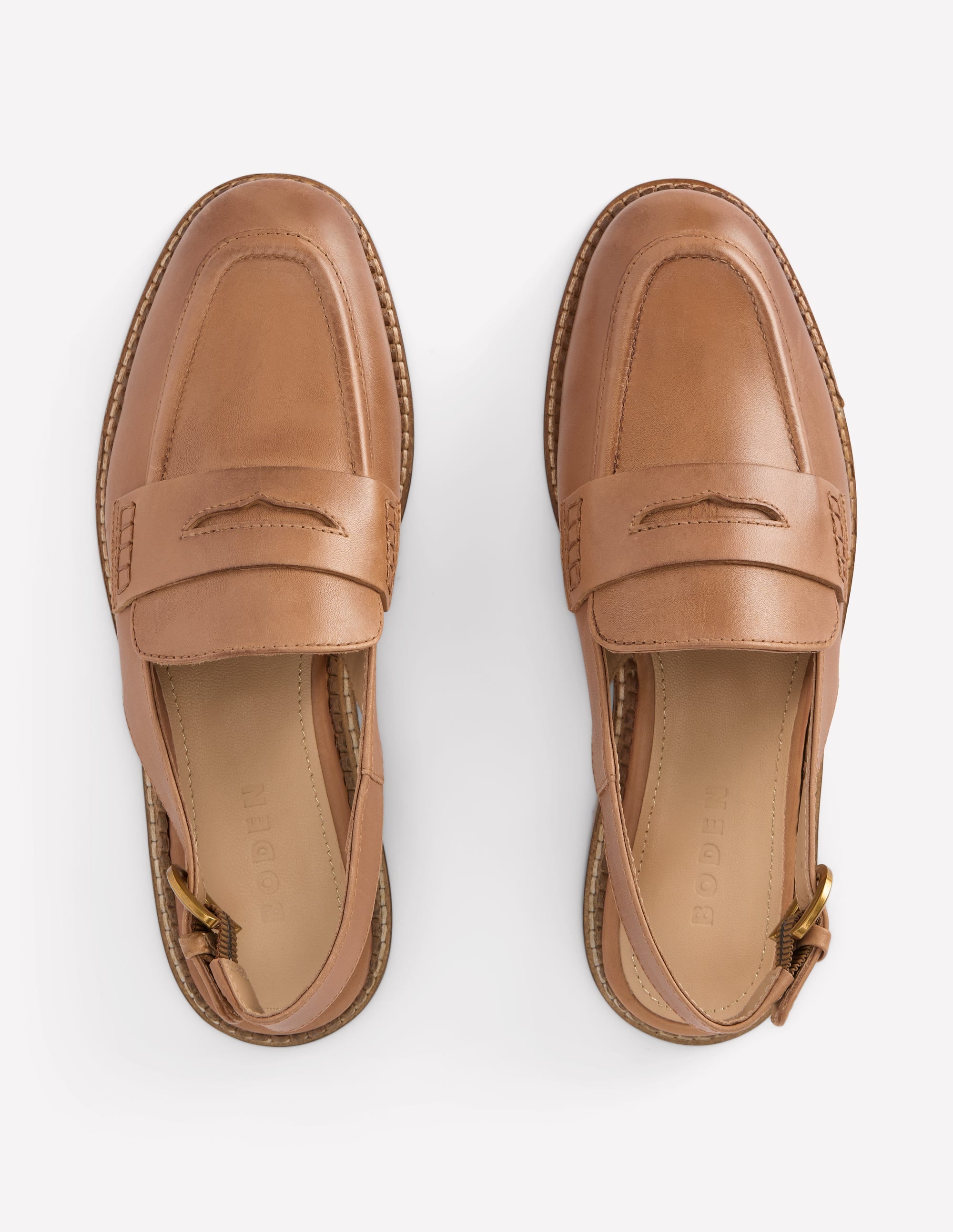 Nya Slingback Penny Loafers-Tan - Image 8