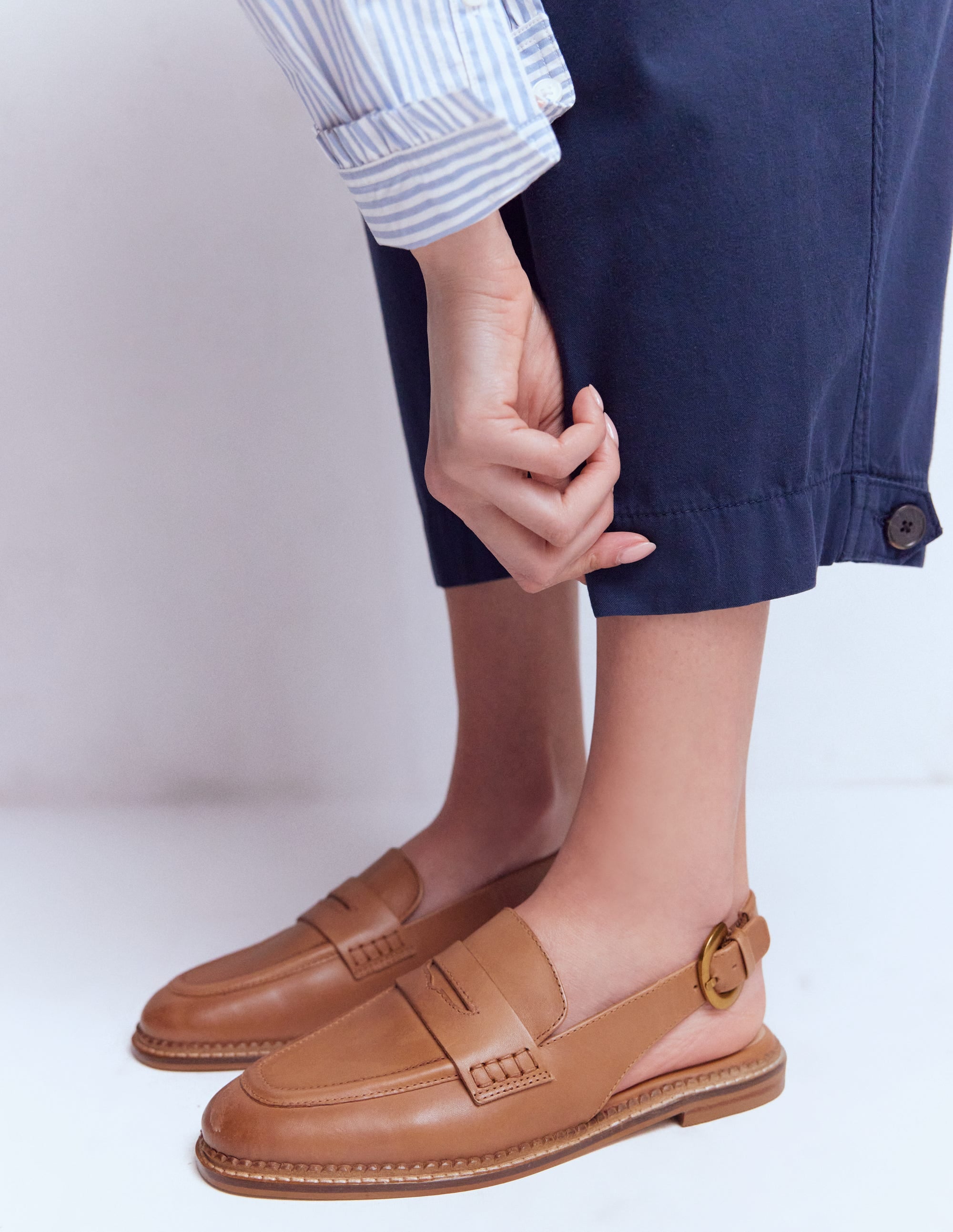 Nya Slingback Penny Loafers-Tan - Image 4