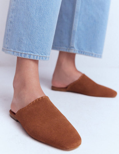 Mule Slipper Loafer-Tan Suede-2