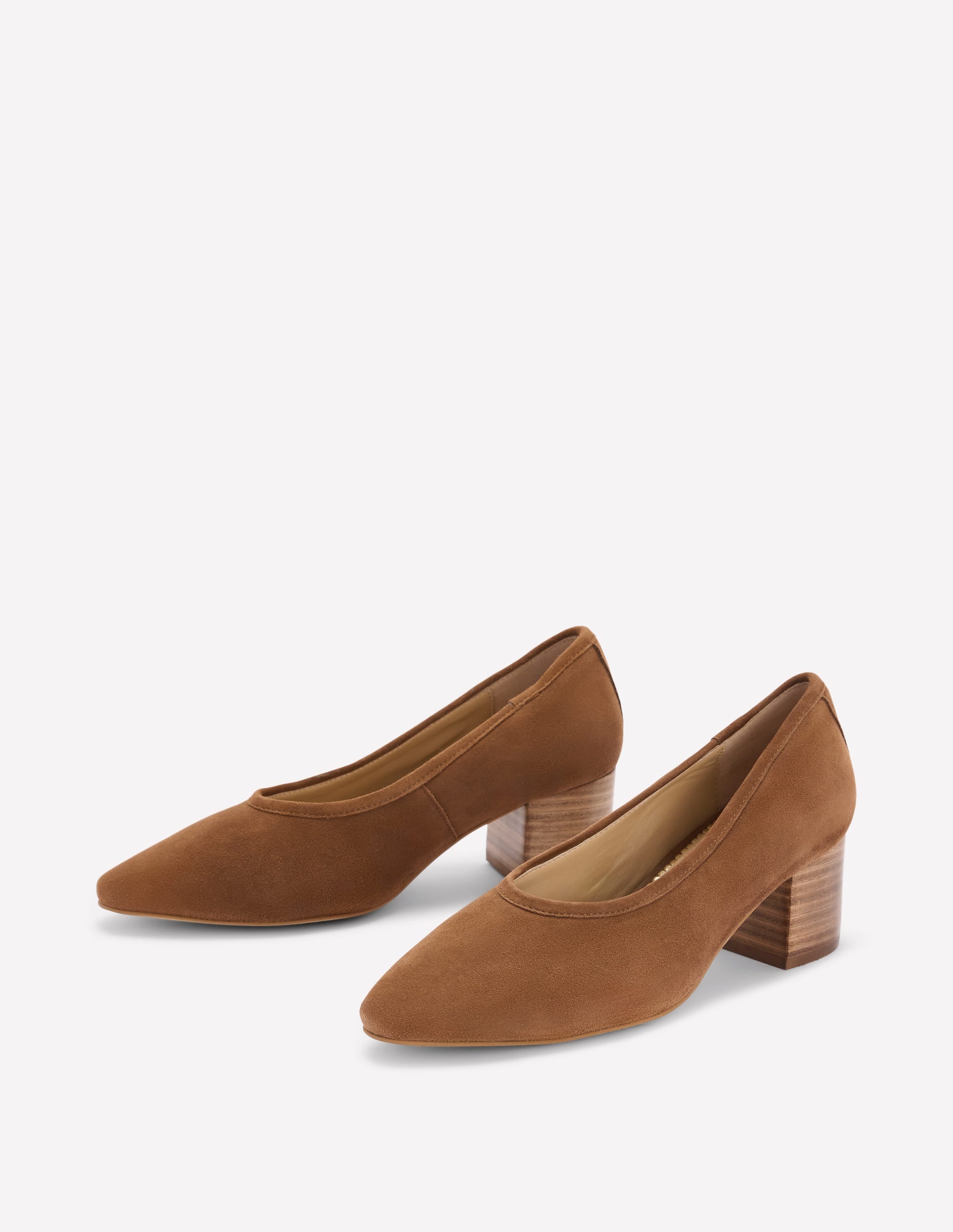 Closed Back Block Heel-Raw Umber - Image 3