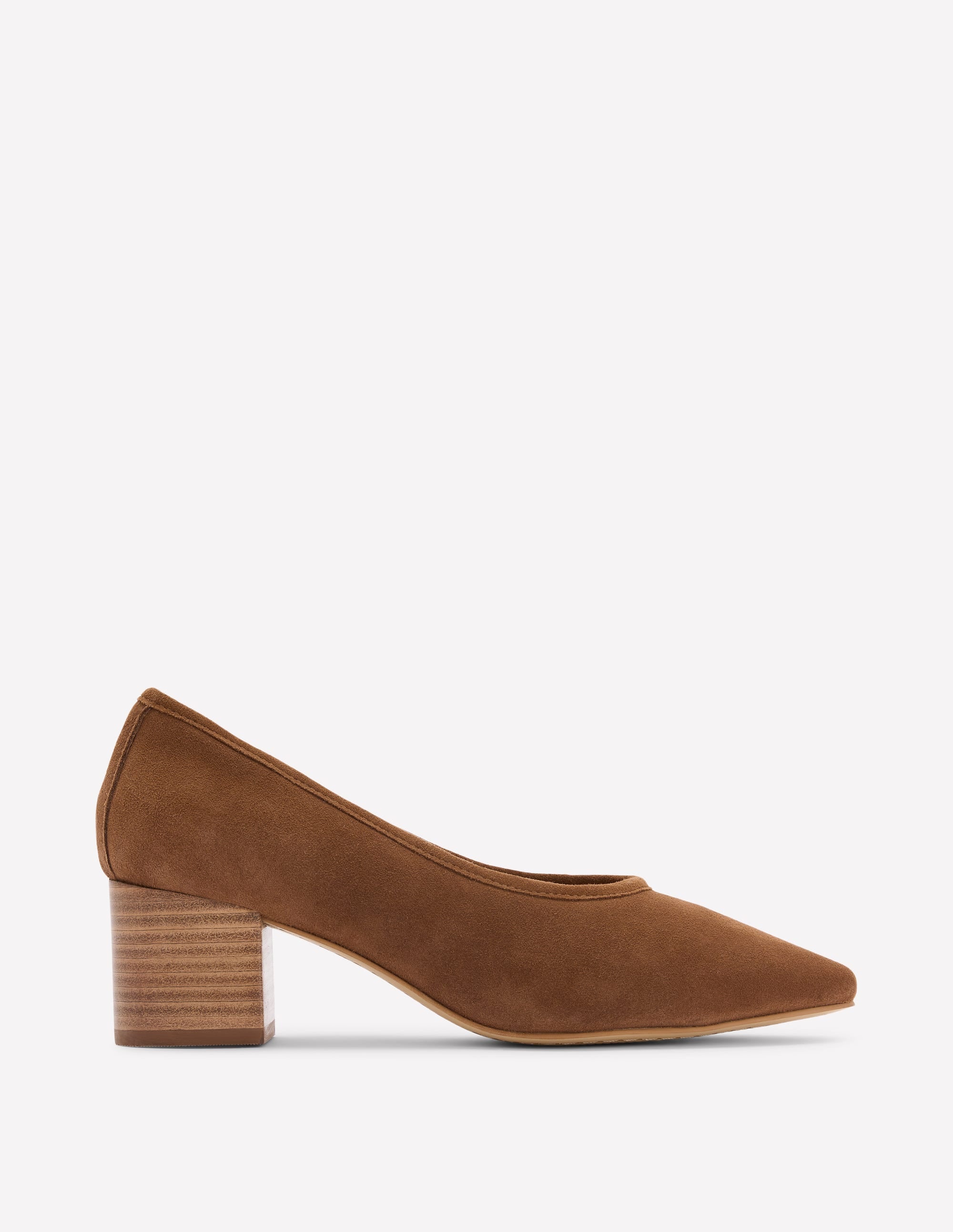 Closed Back Block Heel-Raw Umber - Image 1