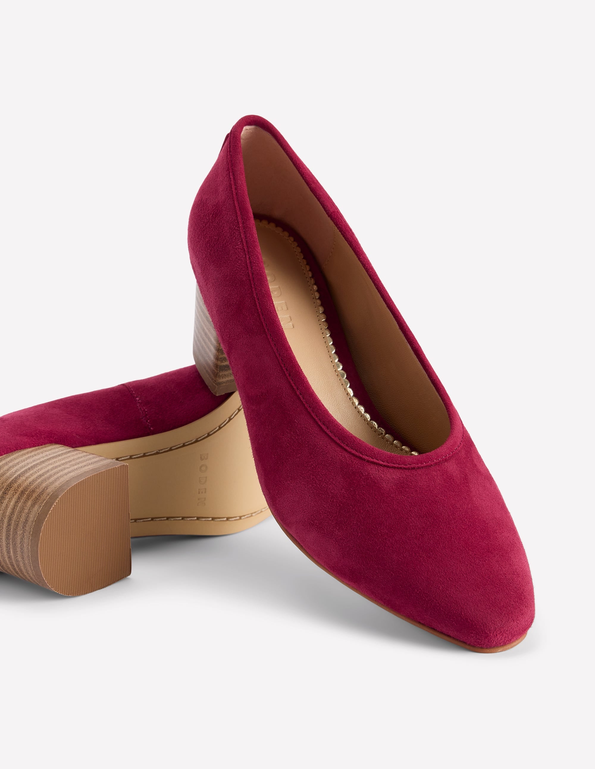Closed Back Block Heel-Red - Image 4