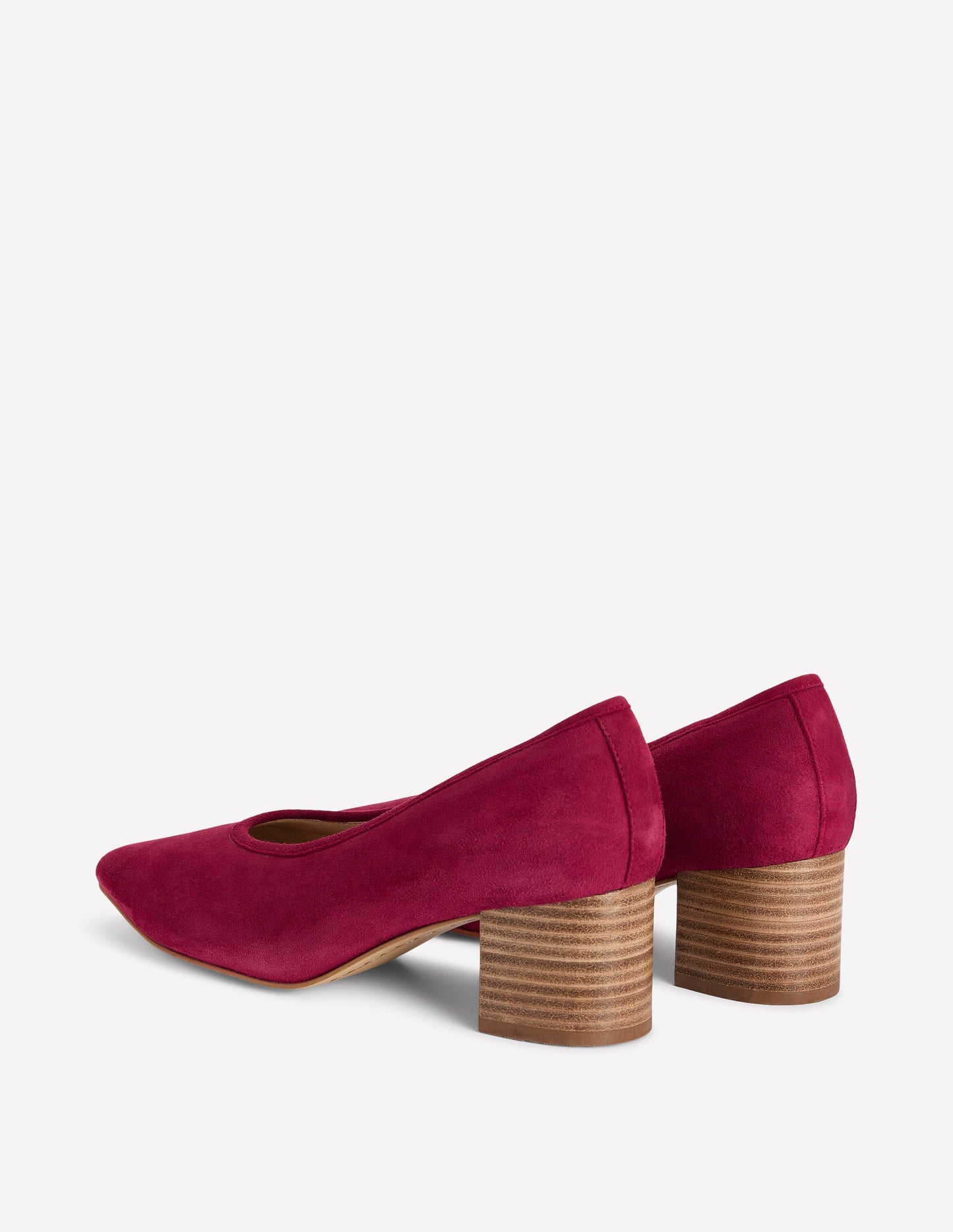 Closed Back Block Heel-Red