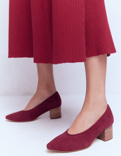 Closed Back Block Heel-Red-1