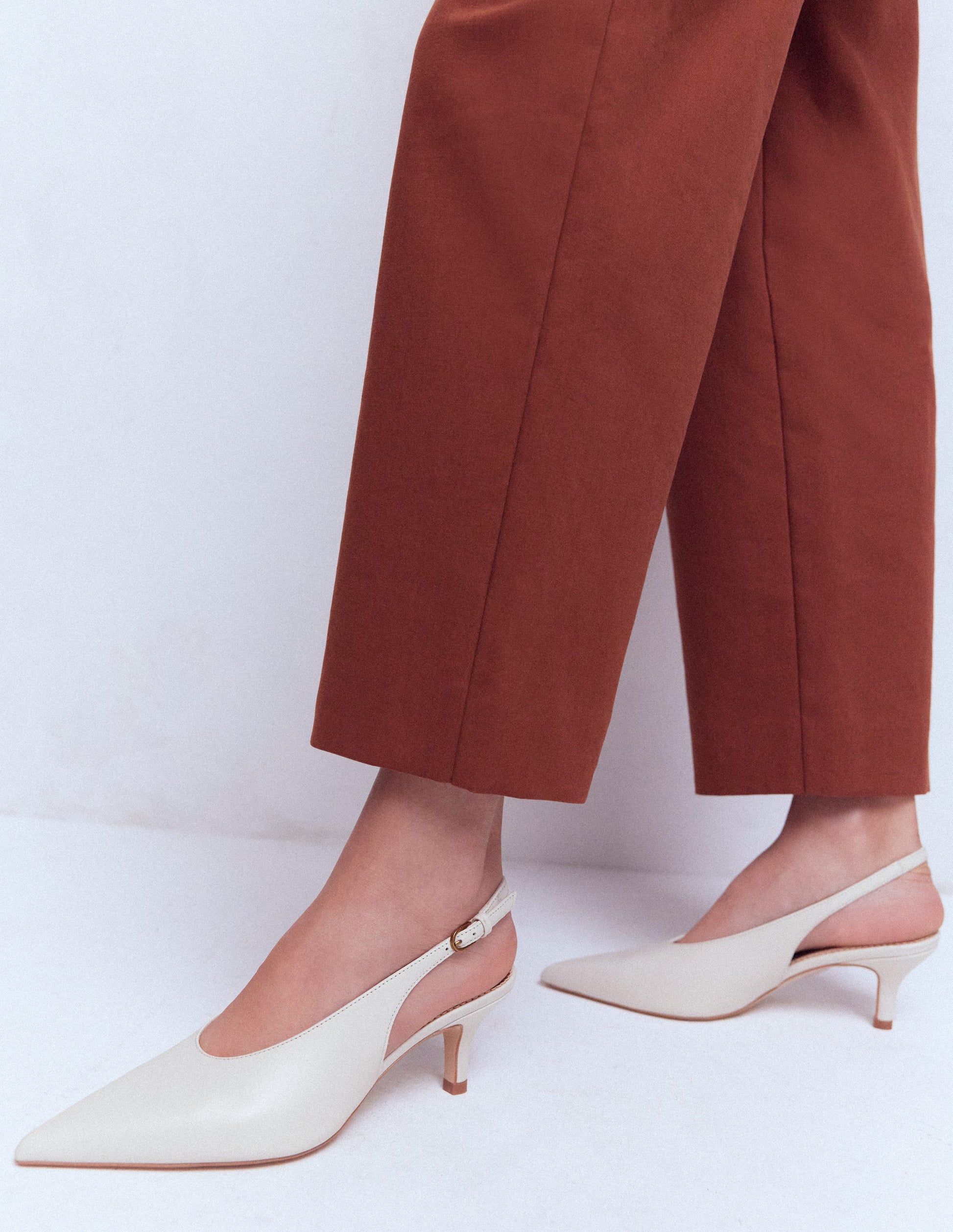 High Cut Slingback Court-Ecru-1