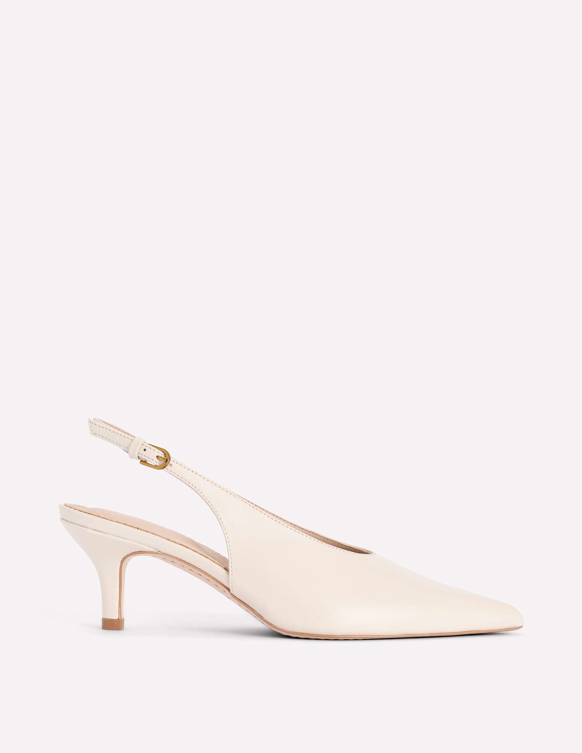 High Cut Slingback Court-Ecru - Image 1
